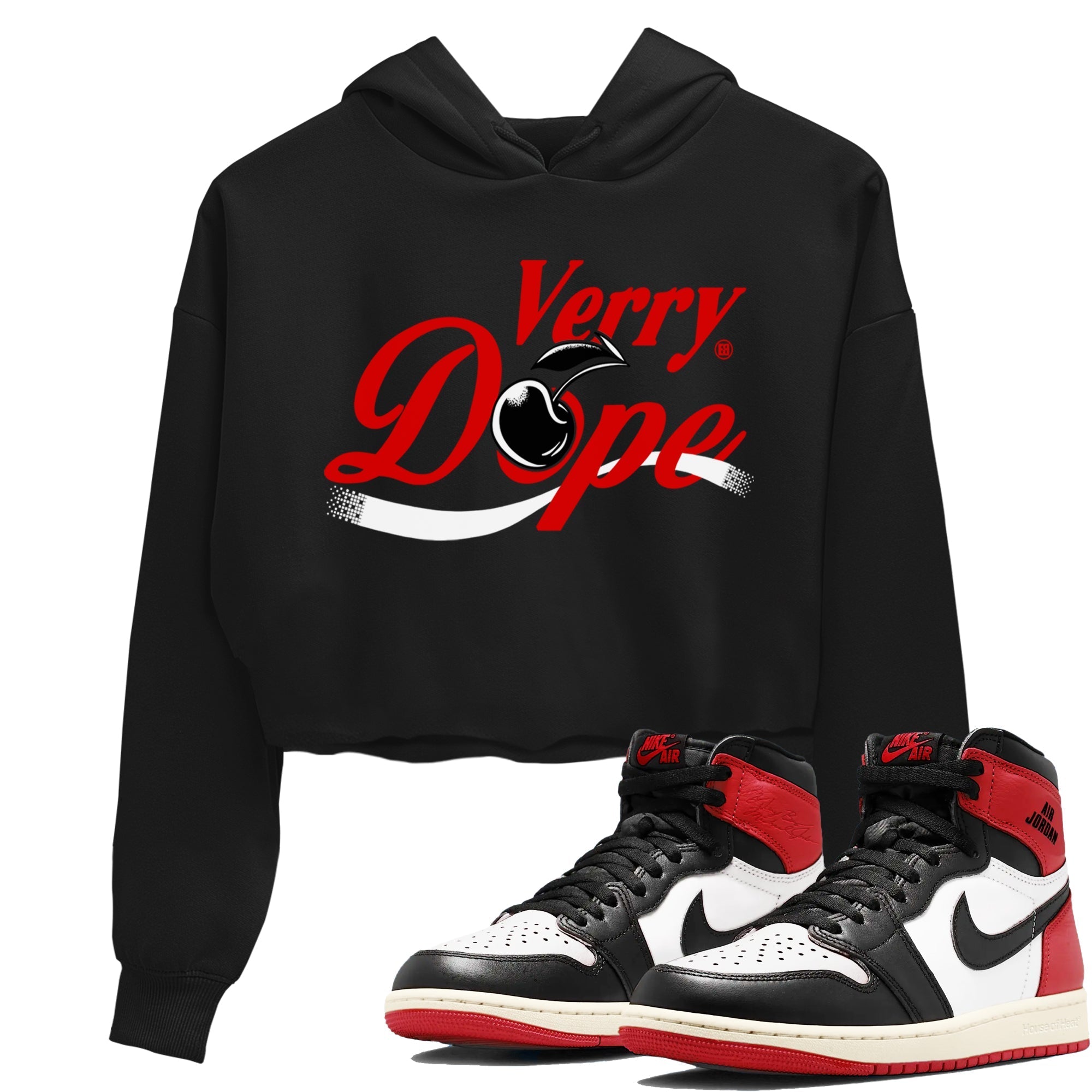 Verry Dope snkmatch Women's Top - Air Jordan 1 Black Toe Reimagined