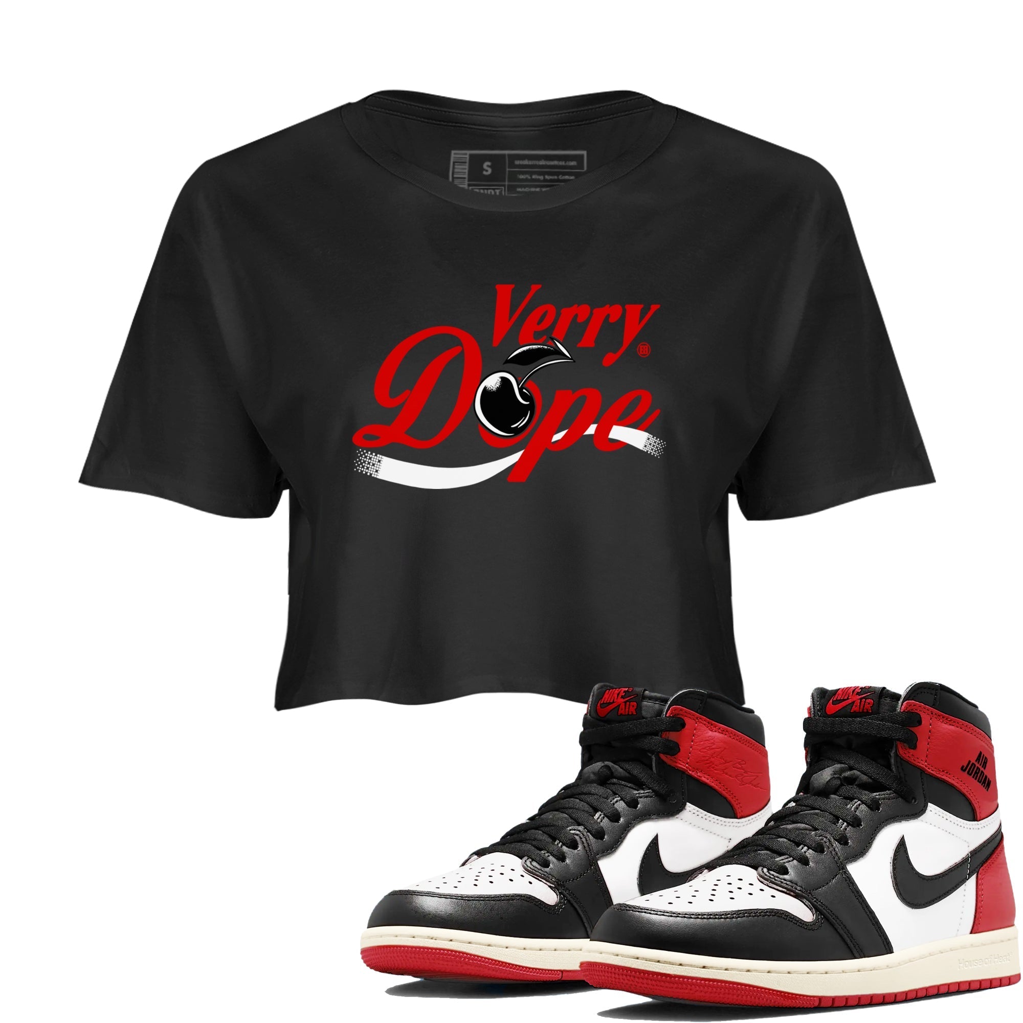 Verry Dope snkmatch Women's Top - Air Jordan 1 Black Toe Reimagined