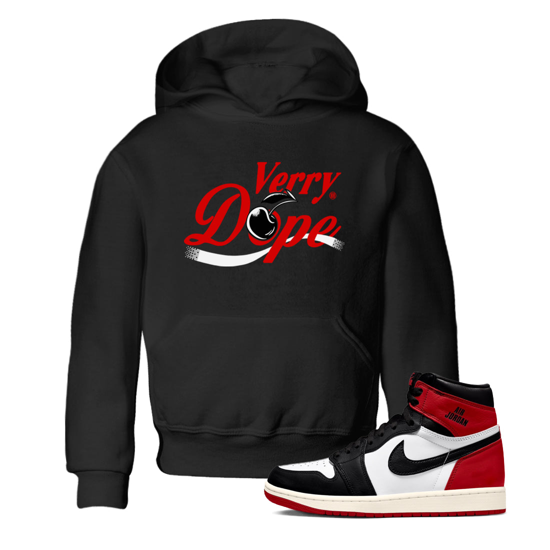 Verry Dope snkmatch Tees Kids - Air Jordan 1 Black Toe Reimagined