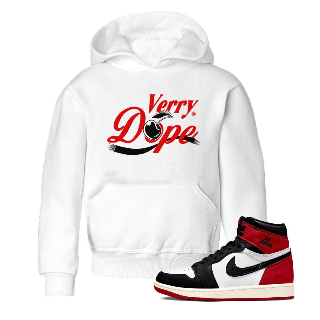 Verry Dope snkmatch Tees Kids - Air Jordan 1 Black Toe Reimagined