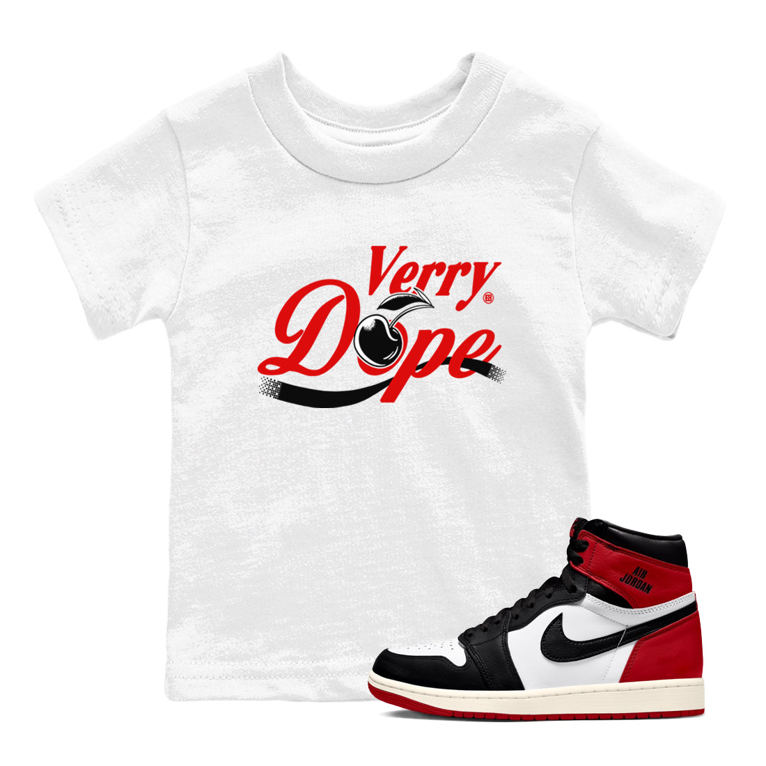 Verry Dope snkmatch Tees Kids - Air Jordan 1 Black Toe Reimagined