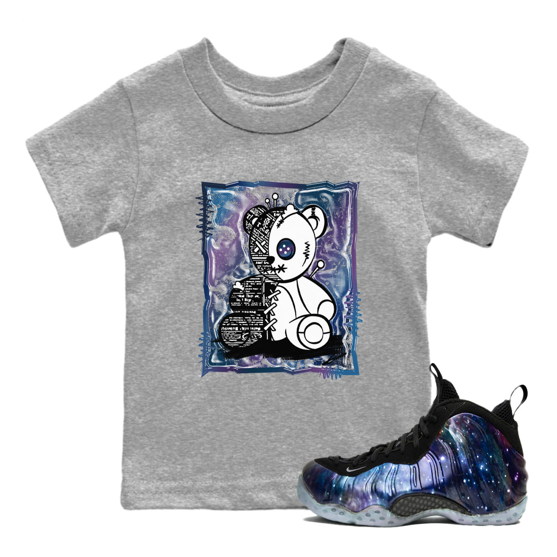 Vintage Bear snkmatch Tees Kids - Air Foamposite One Galaxy