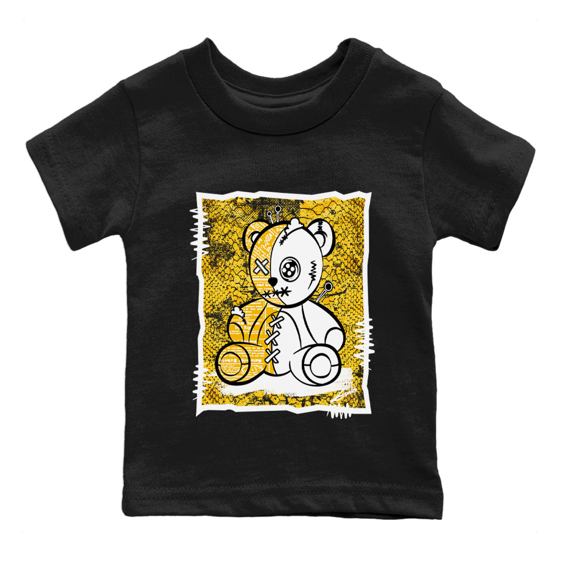 Vintage Bear Kids Tops - Air Jordan 11 Yellow Python