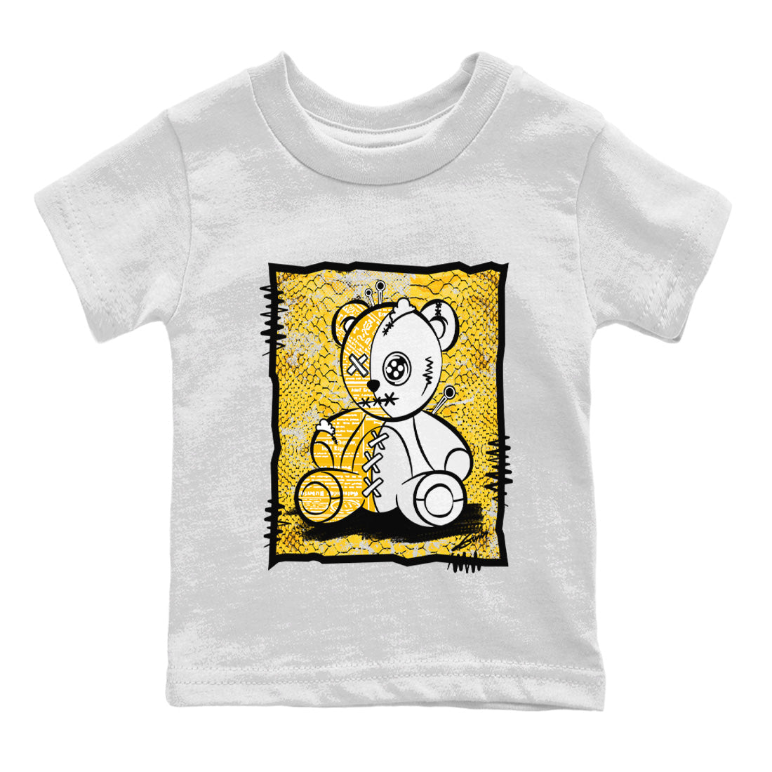 Vintage Bear Kids Tops - Air Jordan 11 Yellow Python