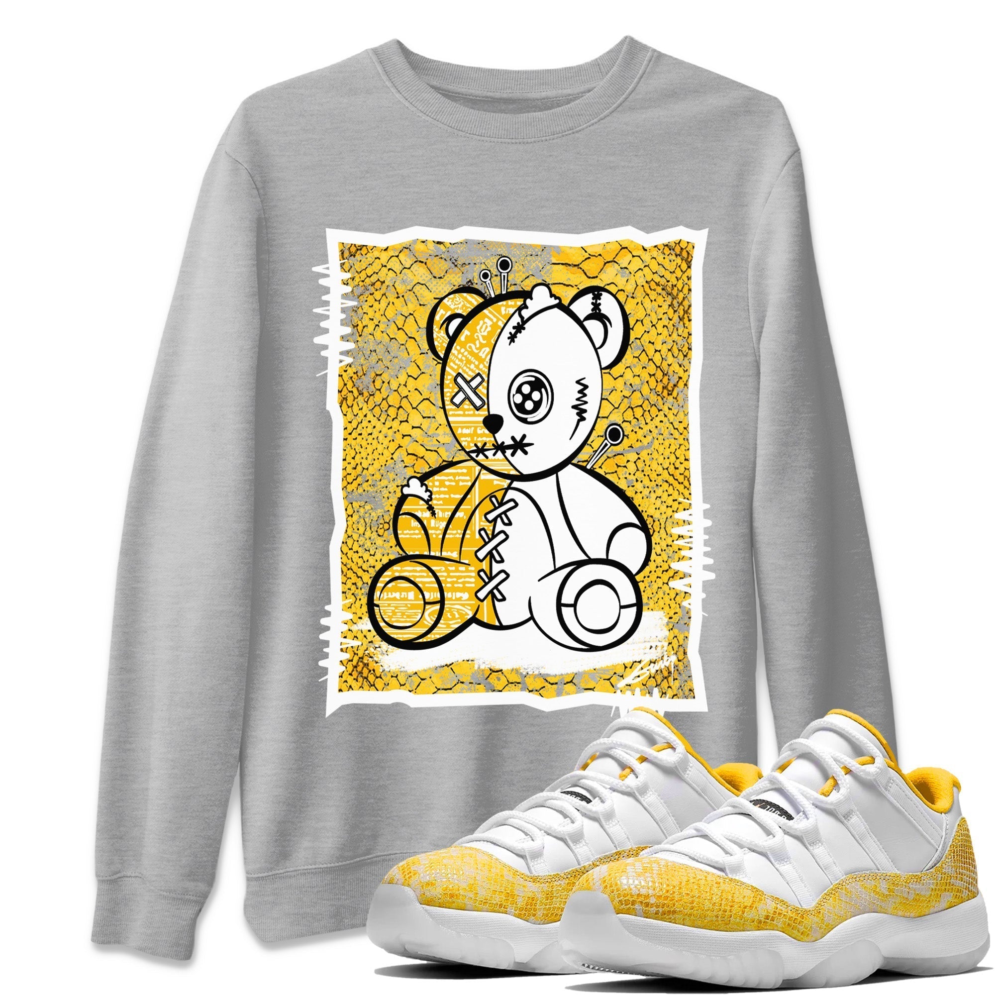 Vintage Bear Unisex Tops - Air Jordan 11 Yellow Python