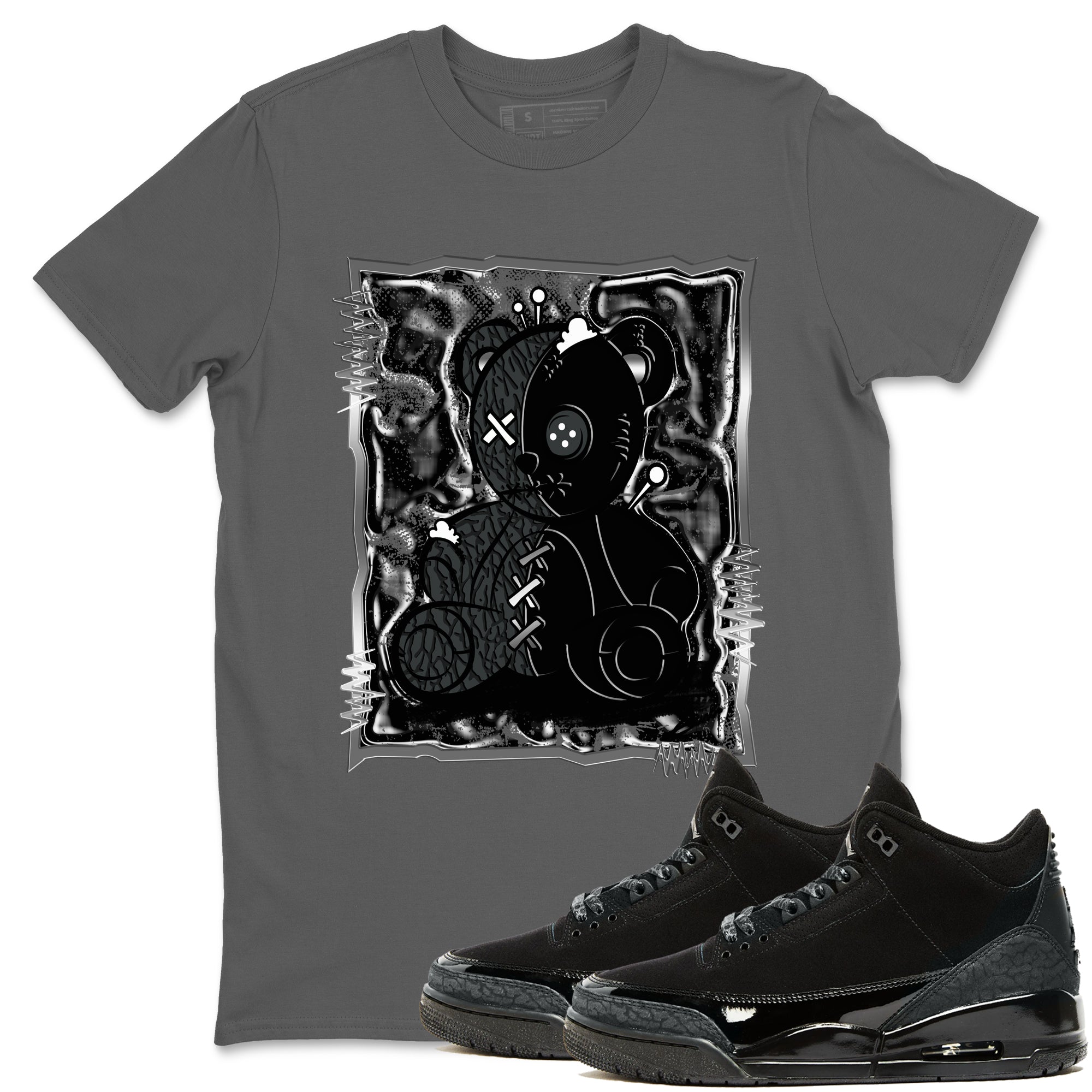 Vintage Bear snkmatch Tees - Air Jordan 3 Black Cat