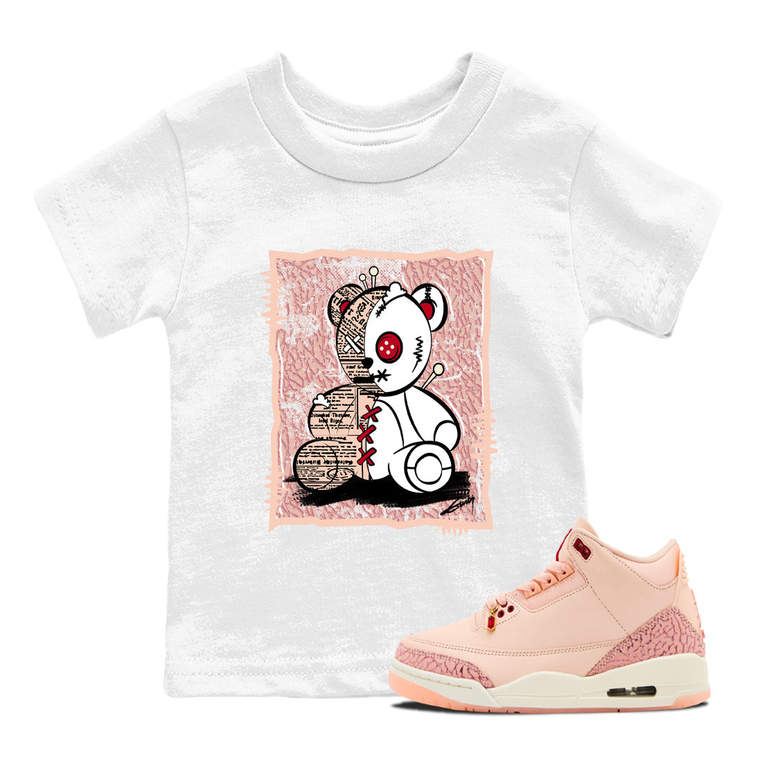 Vintage Bear snkmatch Tees Kids - Air Jordan 3 Valentines Day