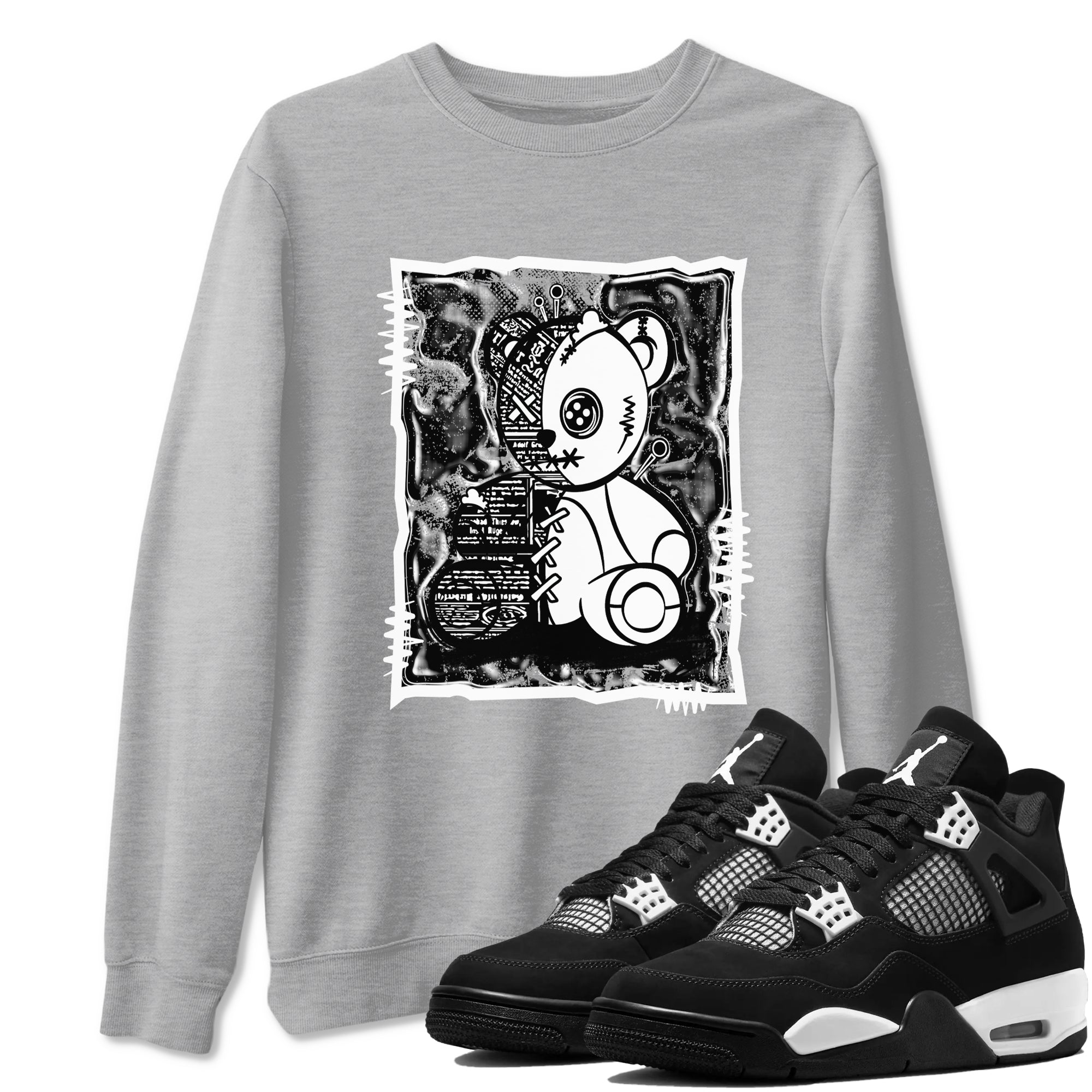 Vintage Bear snkmatch Tees - Air Jordan 4 White Thunder