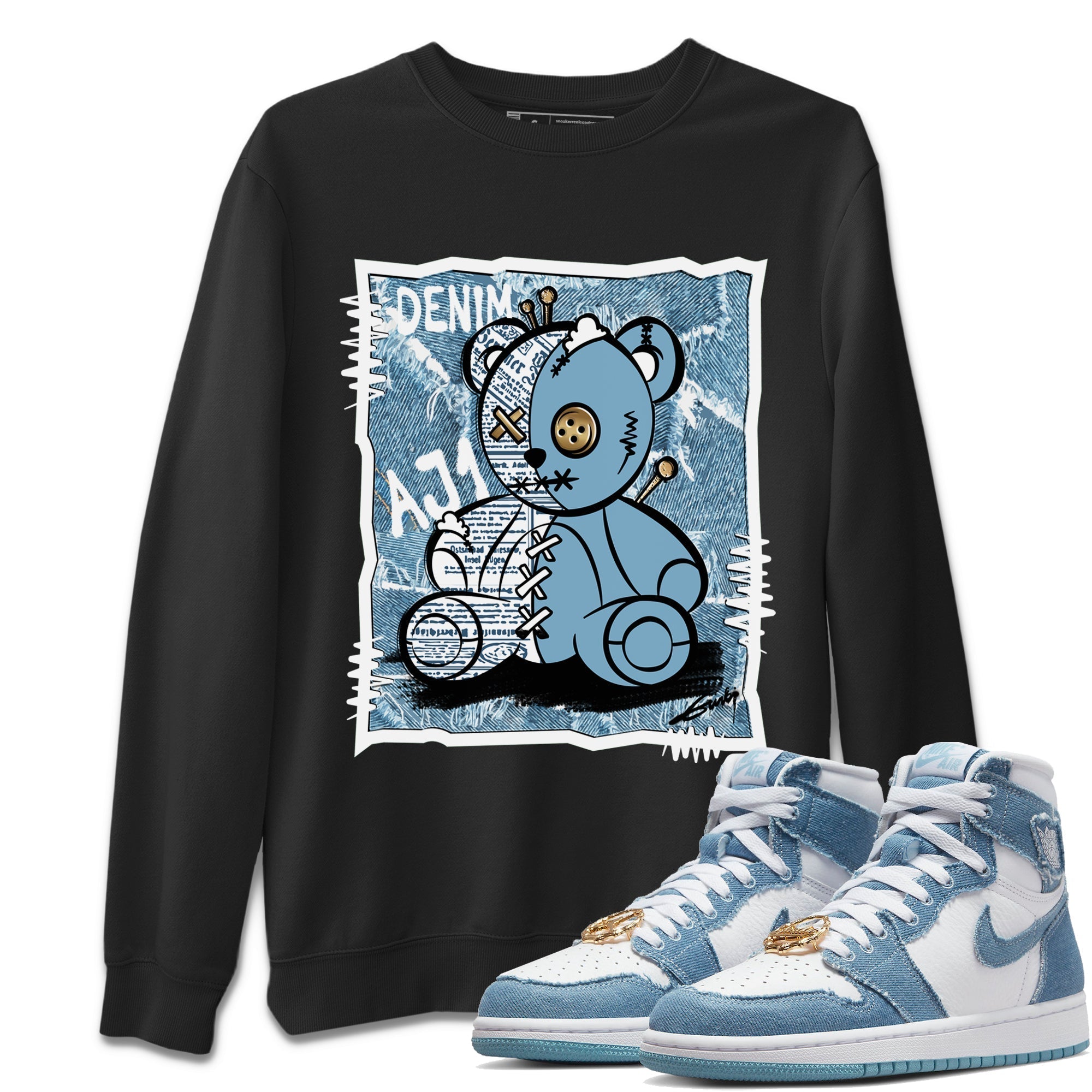 Vintage Bear Unisex Tops - Air Jordan 1 Denim
