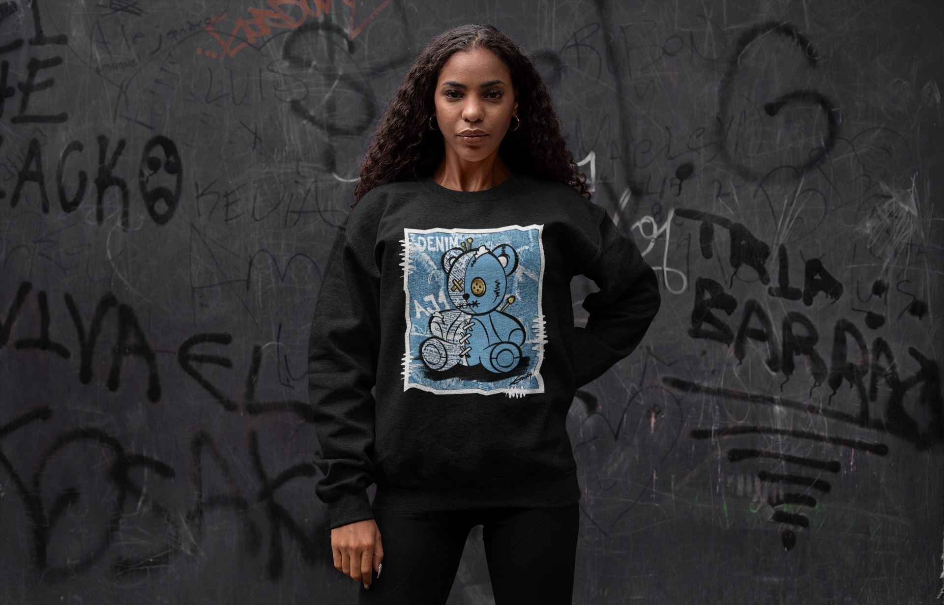 Vintage Bear Unisex Tops - Air Jordan 1 Denim