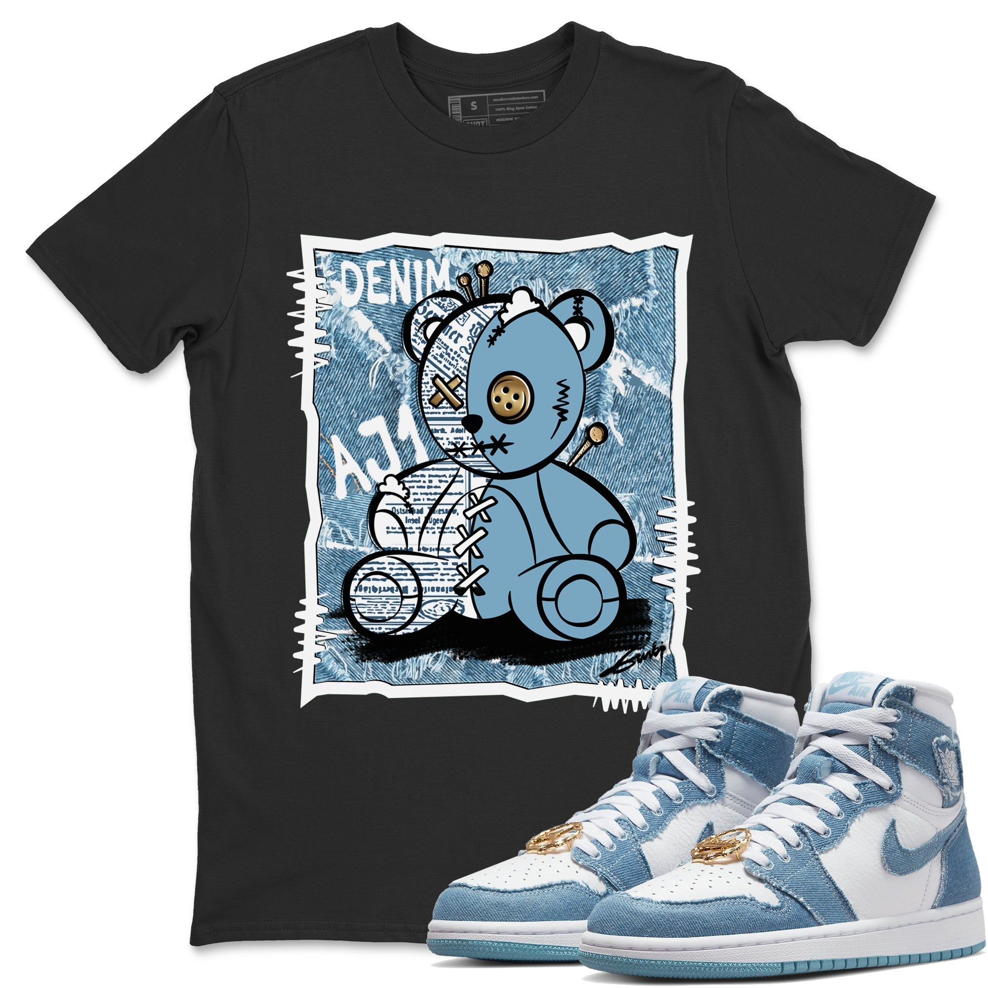 Vintage Bear Unisex Tops - Air Jordan 1 Denim