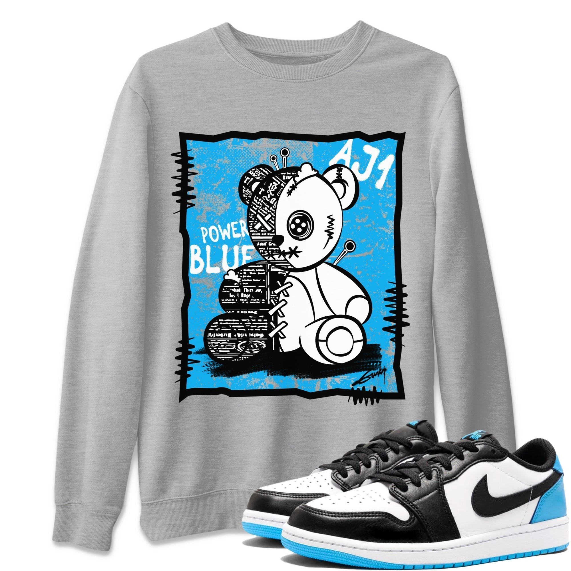 Vintage Bear Unisex Tops - Air Jordan 1 Powder Blue