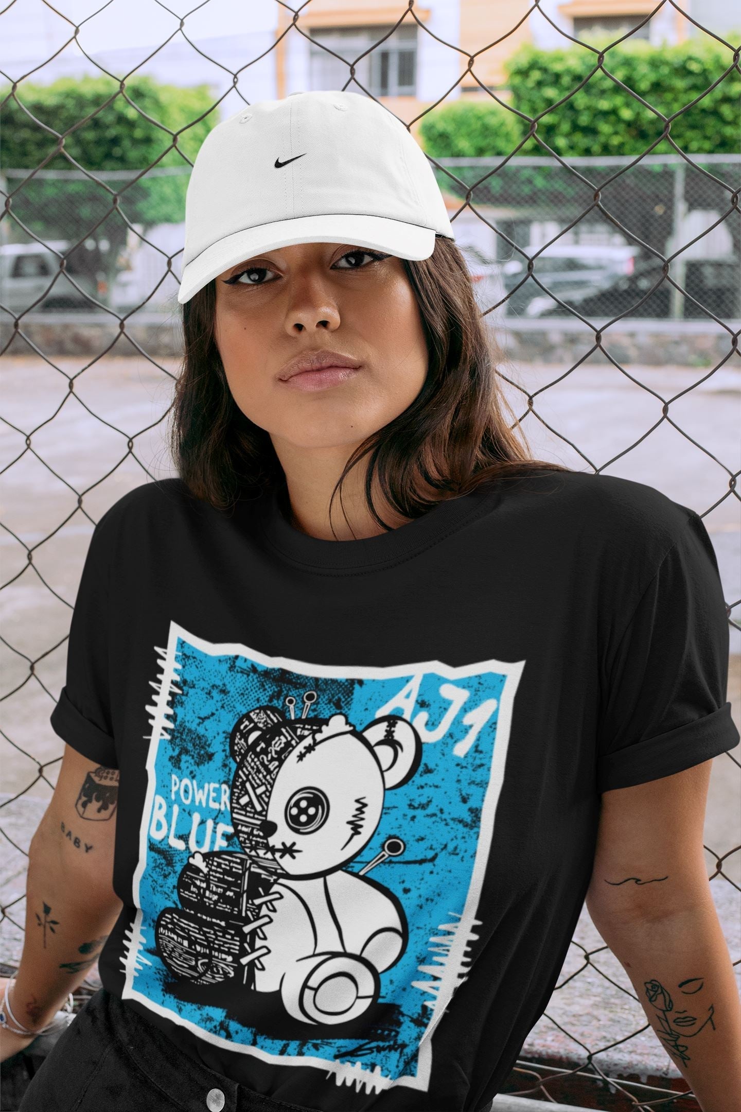 Vintage Bear Unisex Tops - Air Jordan 1 Powder Blue