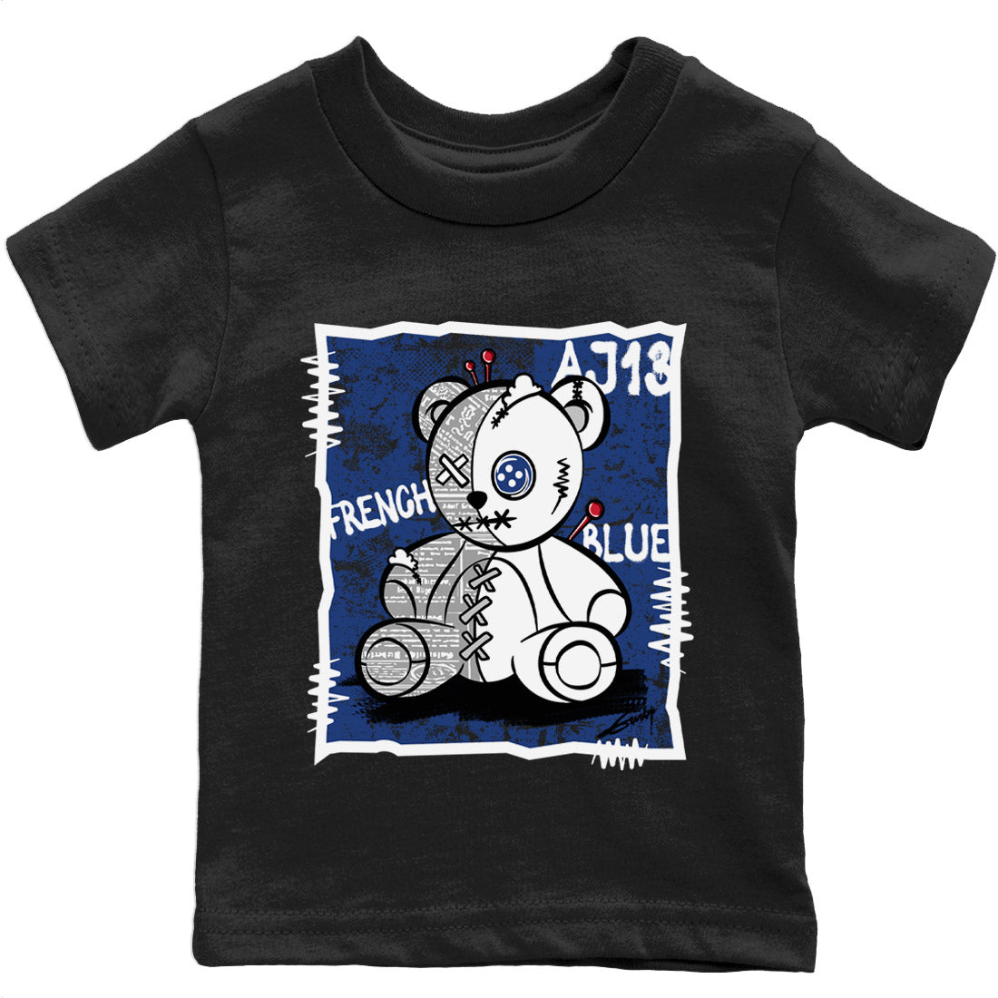 Vintage Bear Kids Tops - Air Jordan 13 French Blue