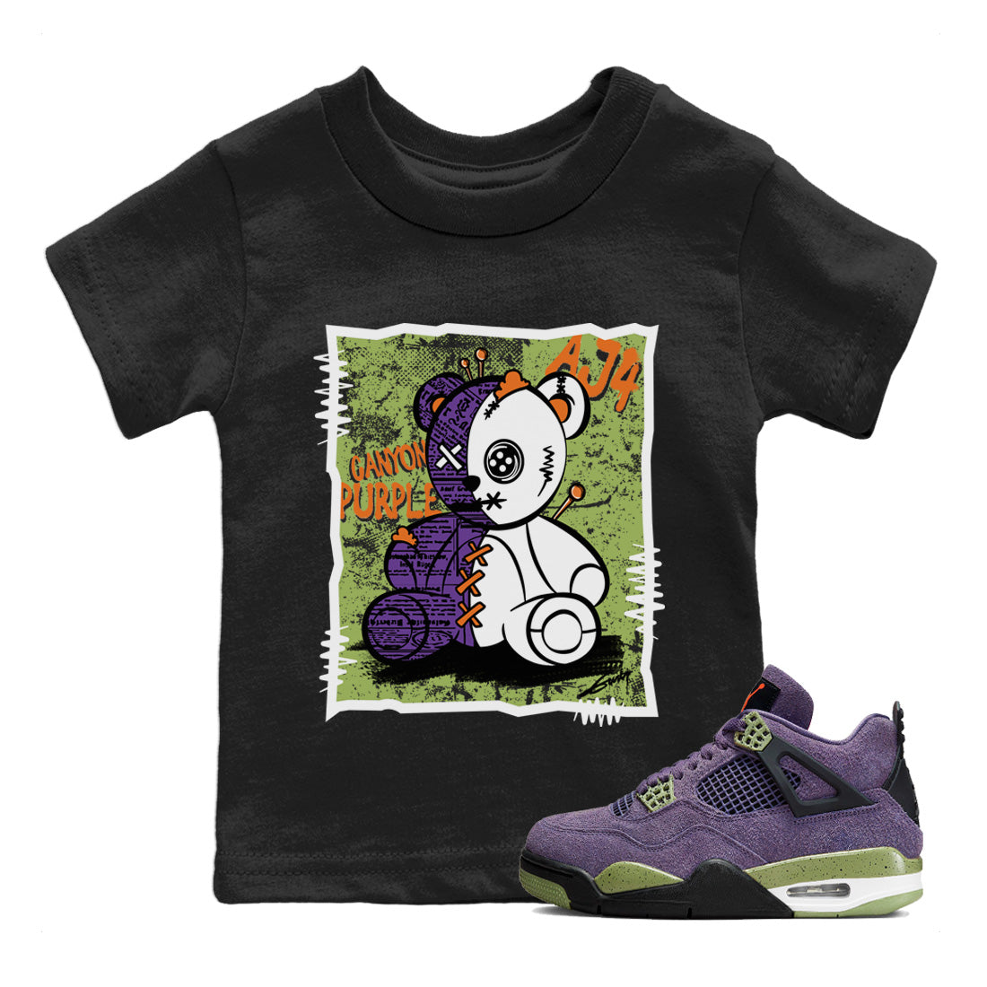 Vintage Bear Kids Tops - Air Jordan 4 Canyon Purple