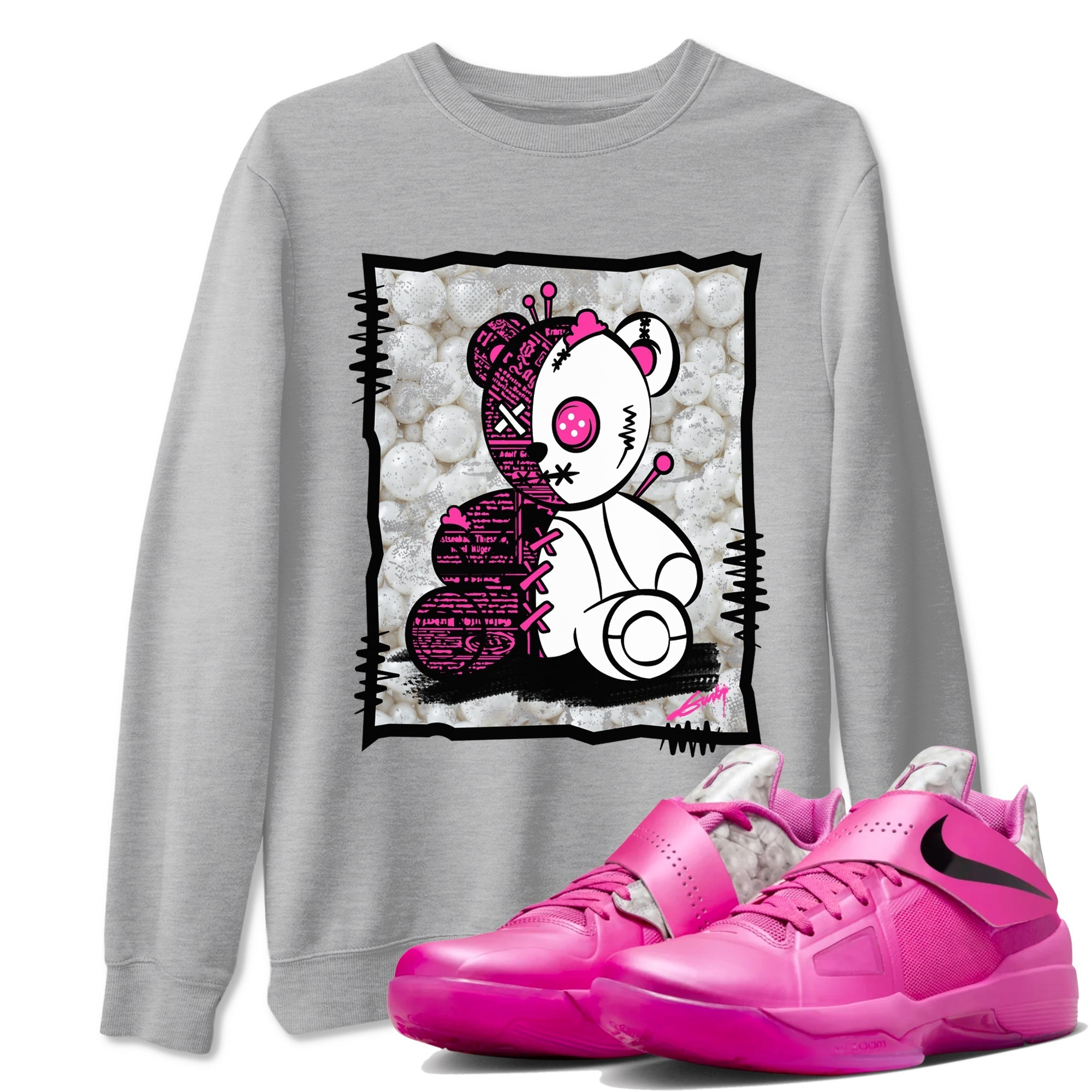 Vintage Bear snkmatch Tees - Nike KD 4 Aunt Pearl