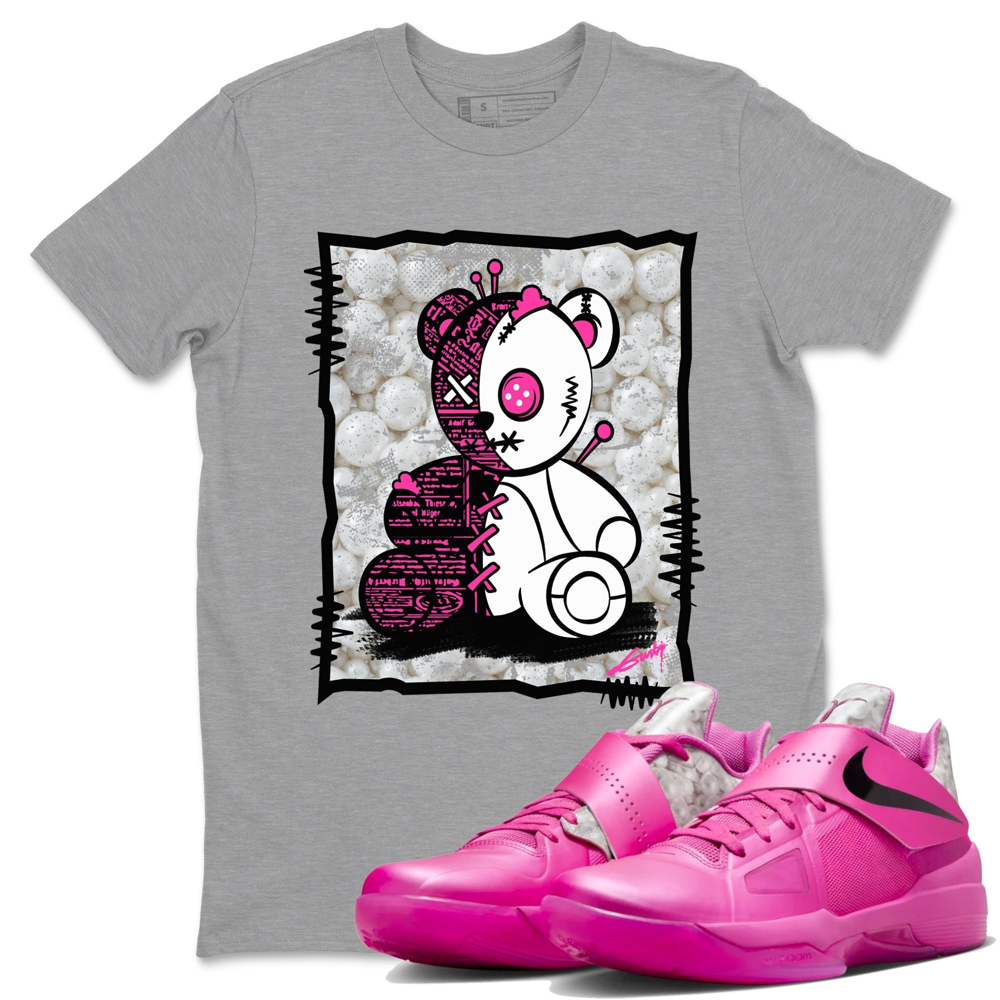 Vintage Bear snkmatch Tees - Nike KD 4 Aunt Pearl