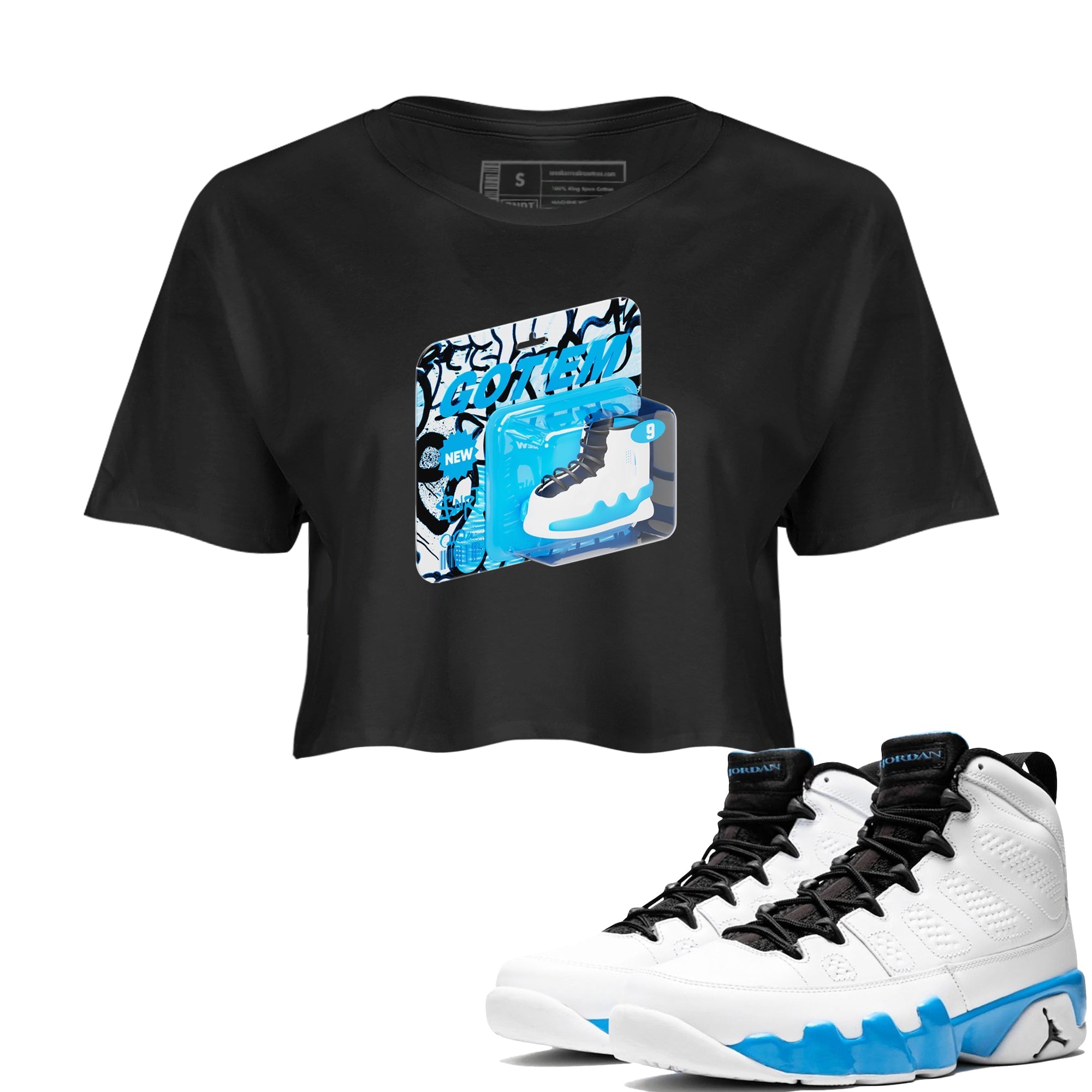 Vintage Toy Packaging snkmatch Women's Top - Air Jordan 9 Powder Blue