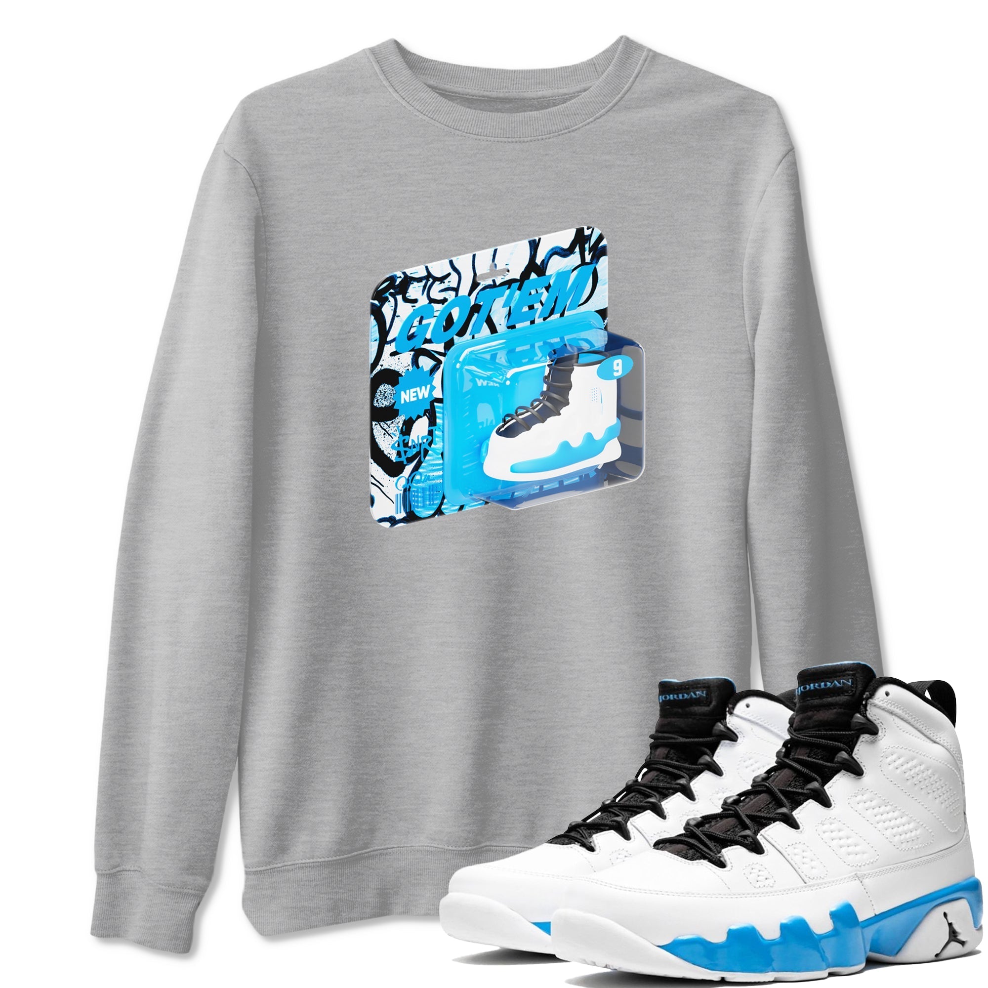 Vintage Toy Packaging snkmatch Tees - Air Jordan 9 Powder Blue