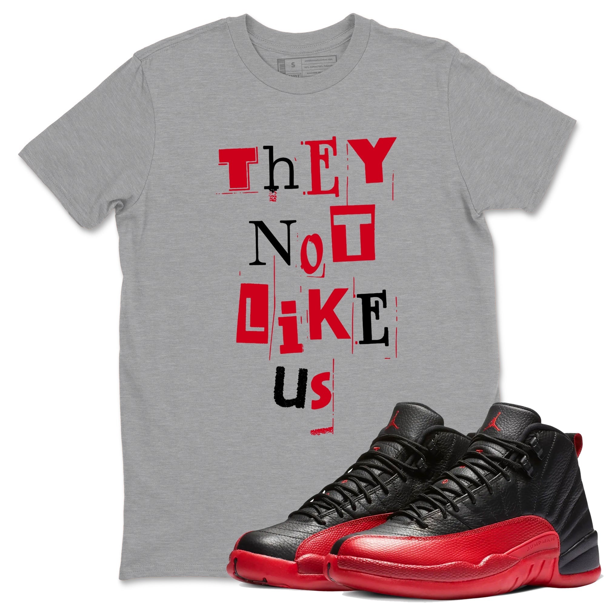 Vintage They Not Like Us snkmatch Tees - Air Jordan 12 Flu Game