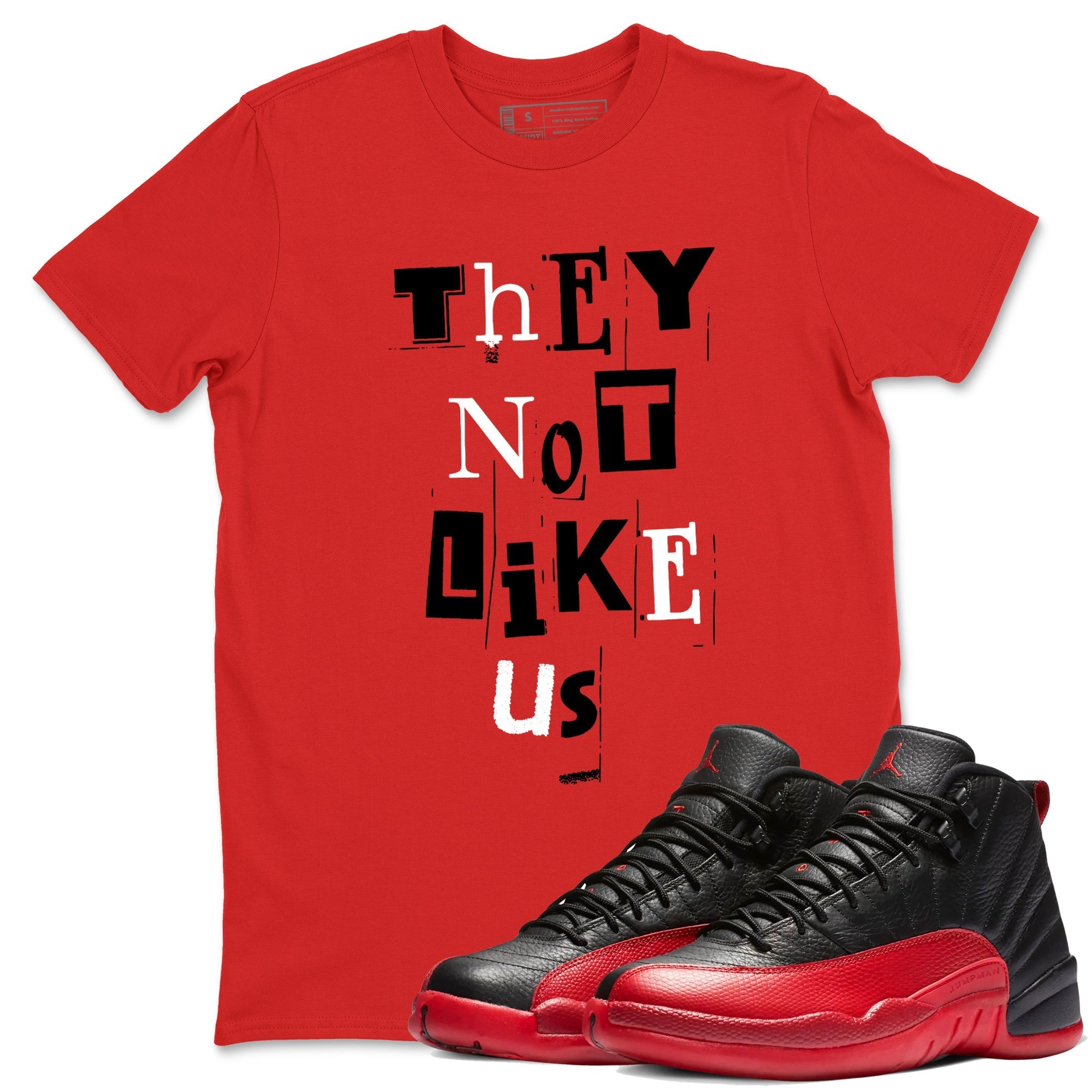 Vintage They Not Like Us snkmatch Tees - Air Jordan 12 Flu Game