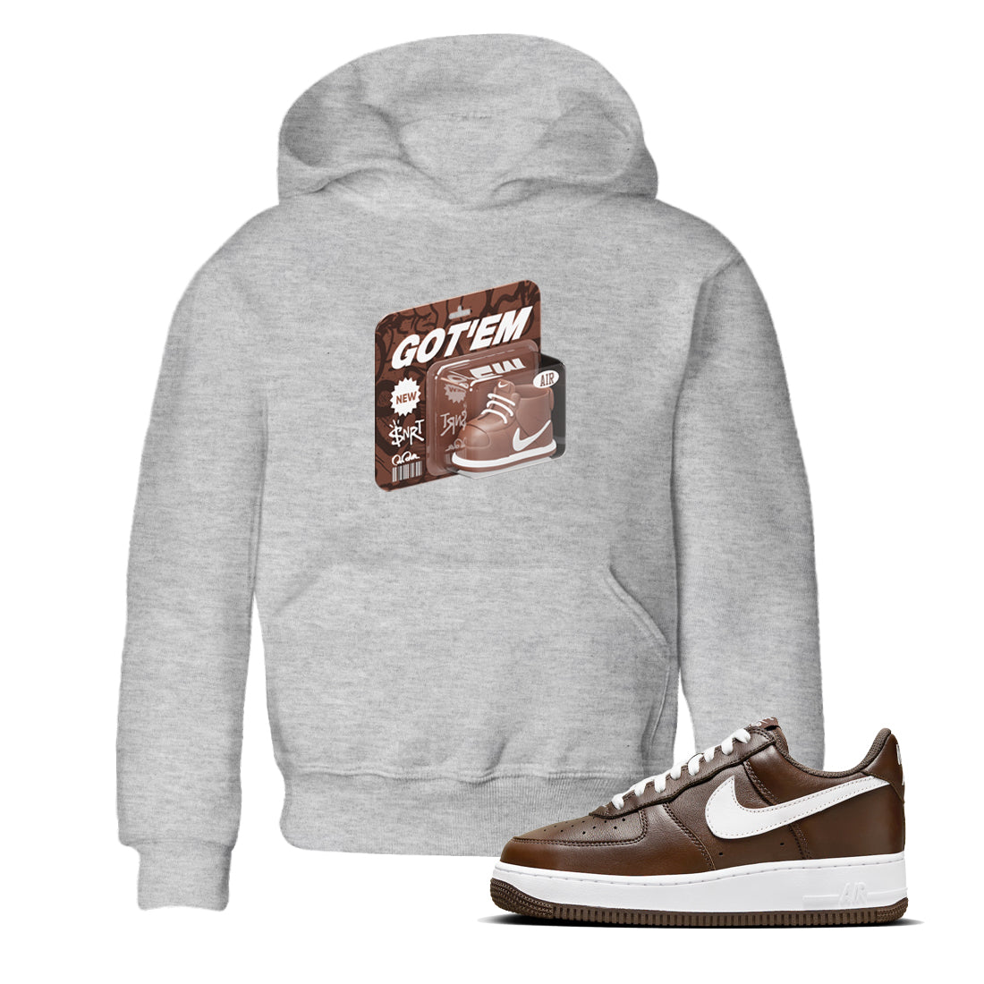 Vintage Toy Packaging snkmatch Tee Kids - Air Force 1 Chocolate
