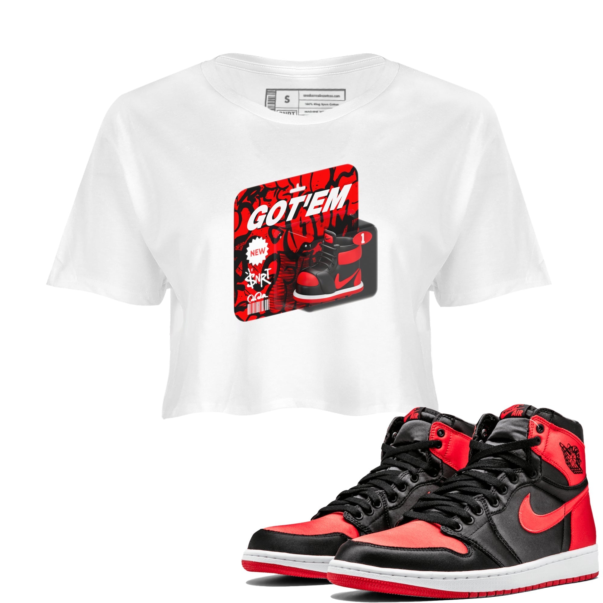 Vintage Toy Packaging snkmatch Women's Top - Air Jordan 1 Satin Bred