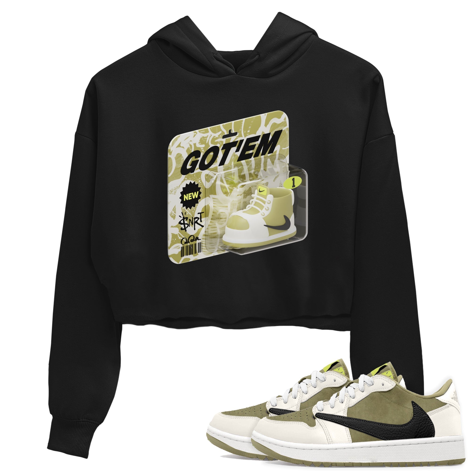 Vintage Toy Packaging snkmatch Women's Top - Air Jordan 1 Travis Scott Golf Olive