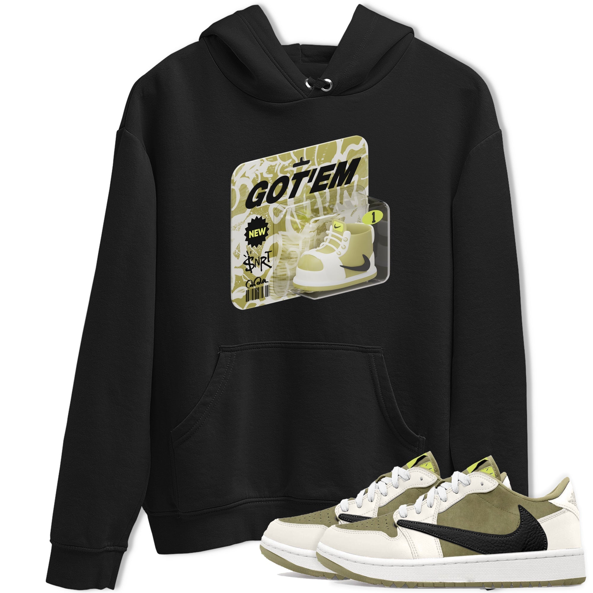 Vintage Toy Packaging snkmatch Tee - Air Jordan 1 Travis Scott Golf Olive