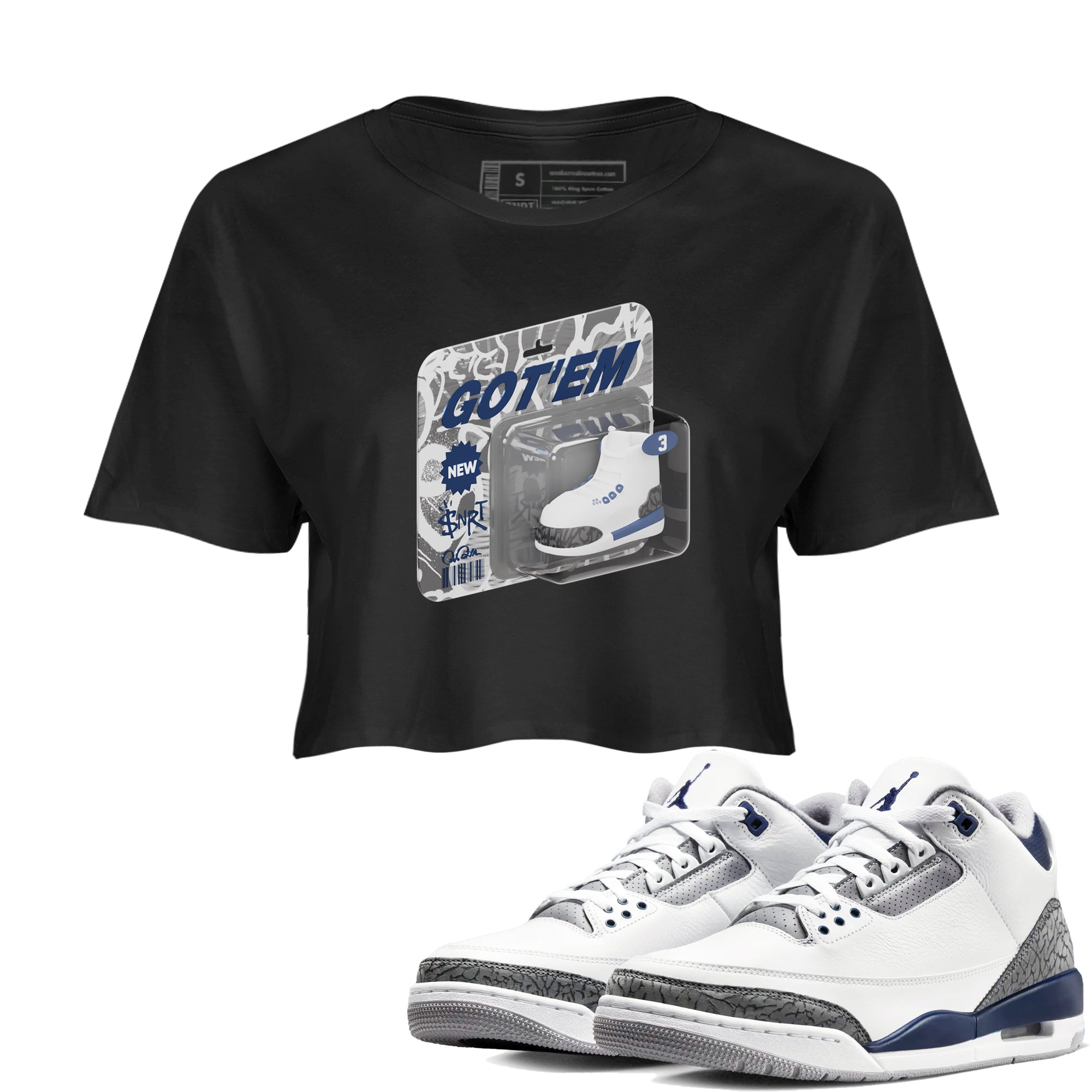 Vintage Toy Packaging snkmatch Women's Top - Air Jordan 3 Midnight Navy 2023