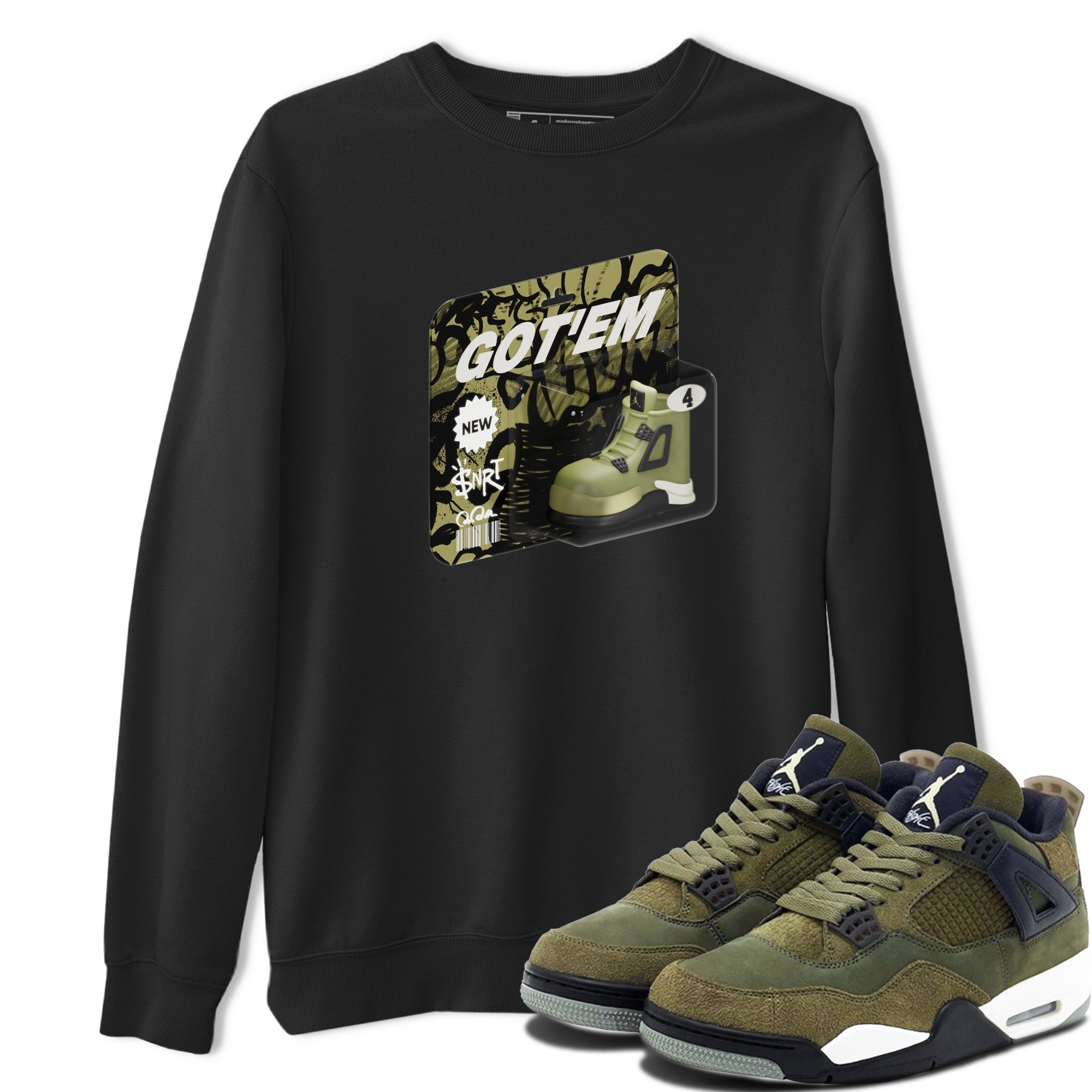 Vintage Toy Packaging snkmatch Tee - Air Jordan 4 Medium Olive