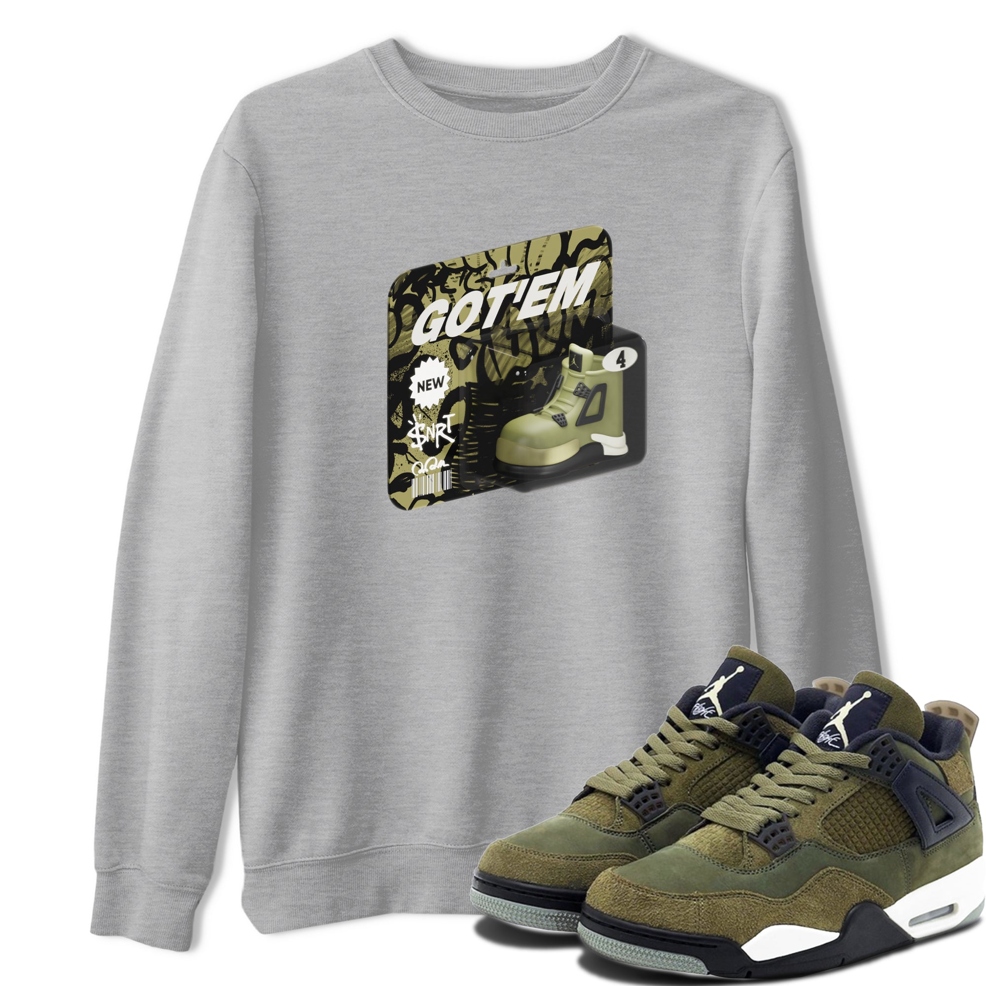 Vintage Toy Packaging snkmatch Tee - Air Jordan 4 Medium Olive