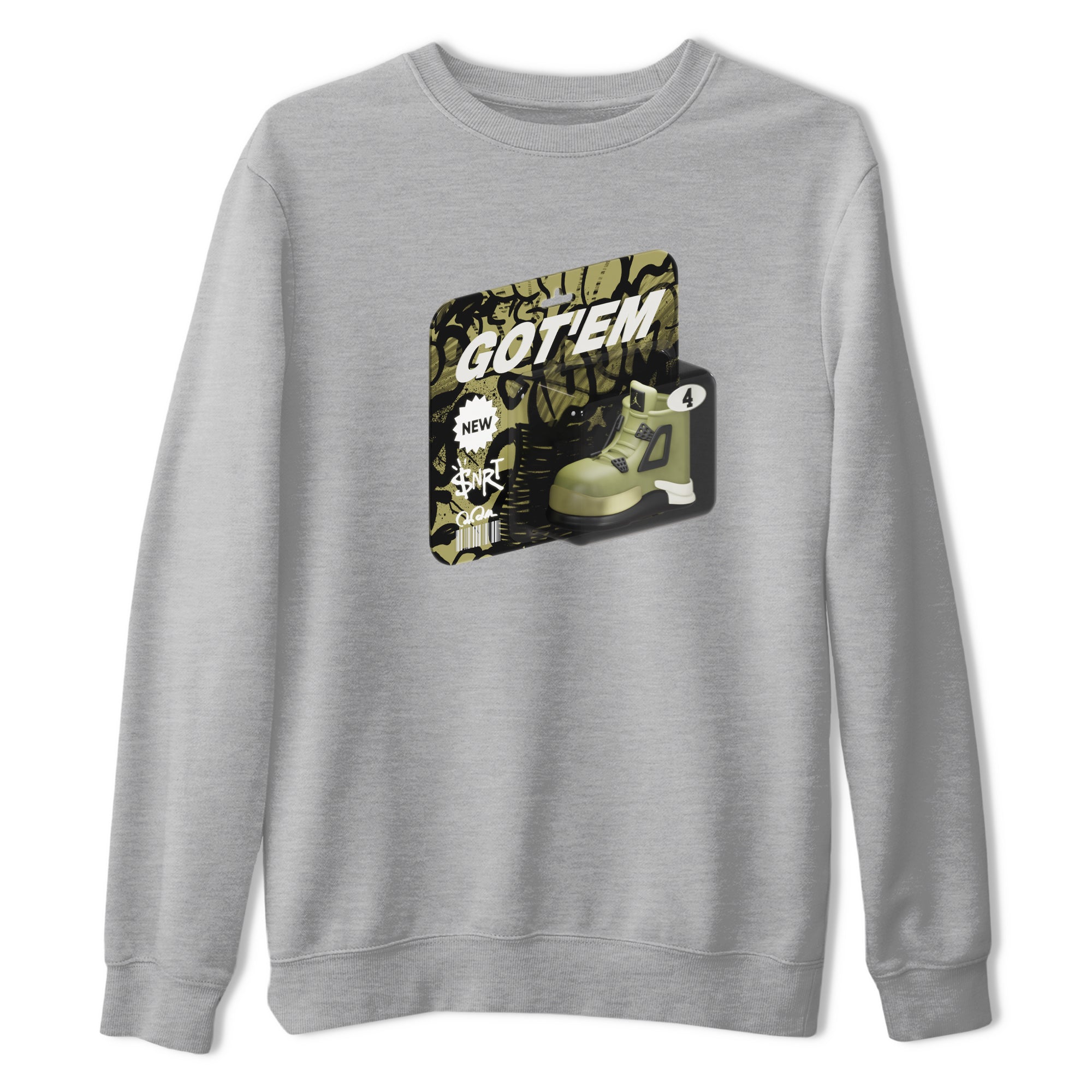 Vintage Toy Packaging snkmatch Tee - Air Jordan 4 Medium Olive