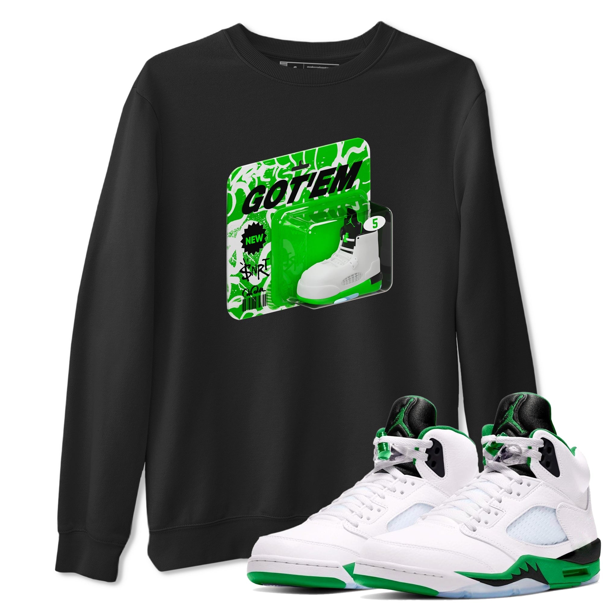 Vintage Toy Packaging snkmatch Tee - Air Jordan 5 Lucky Green