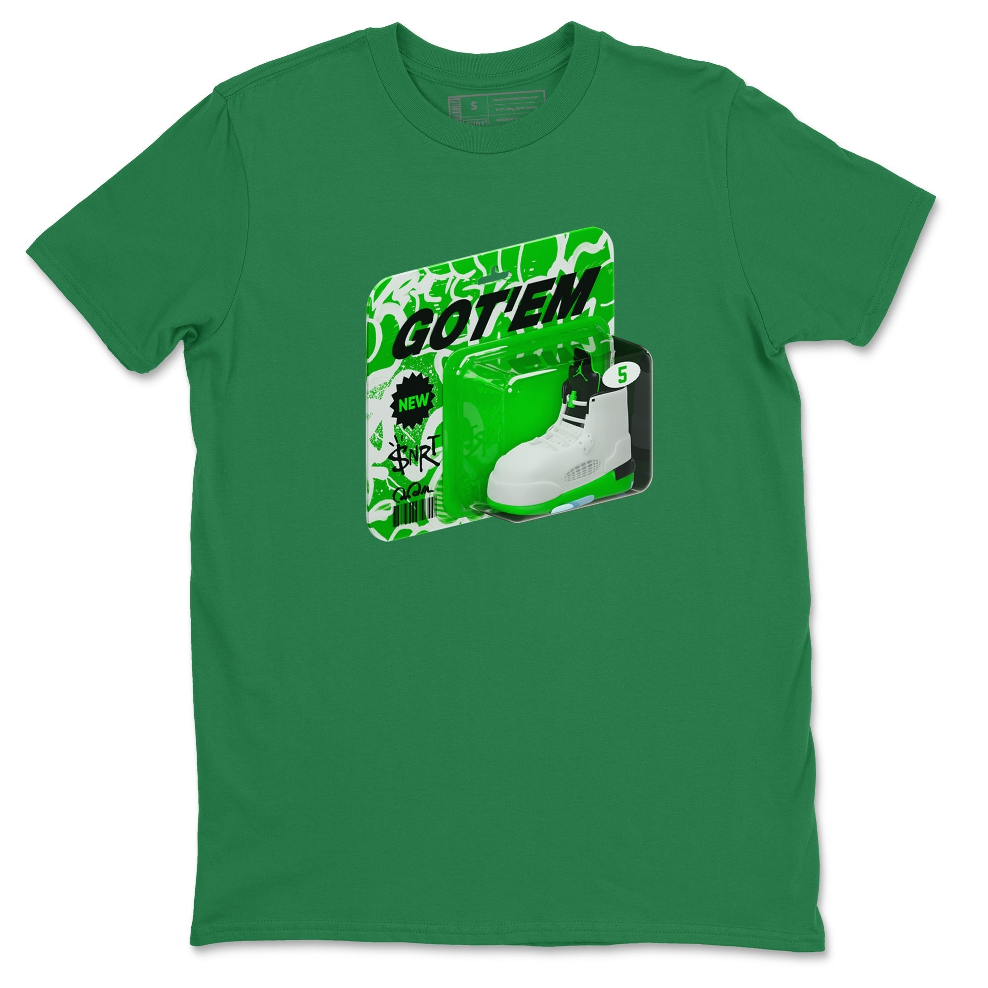Vintage Toy Packaging snkmatch Tee - Air Jordan 5 Lucky Green