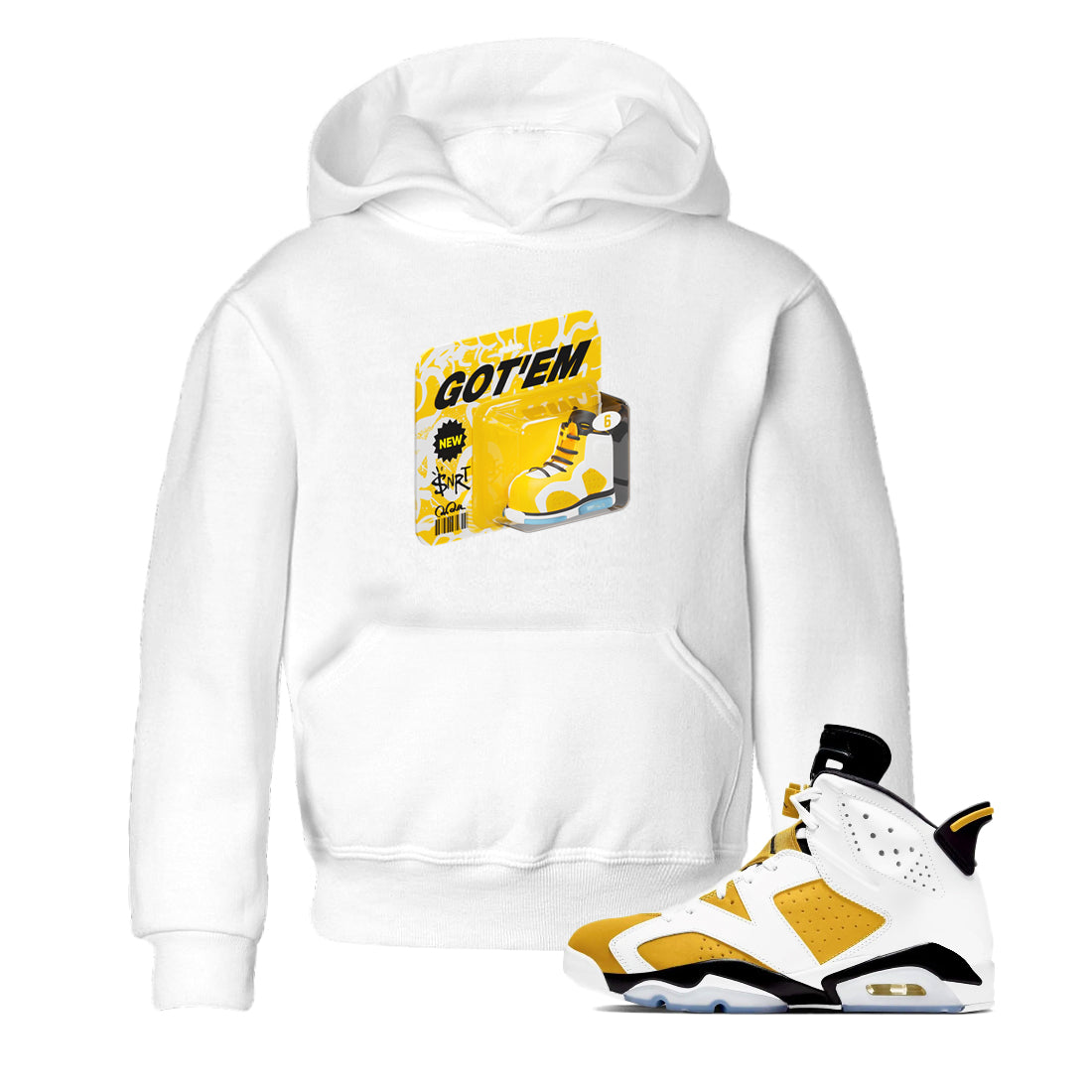 Vintage Toy Packaging snkmatch Tee Kids - Air Jordan 6 Yellow Ochre