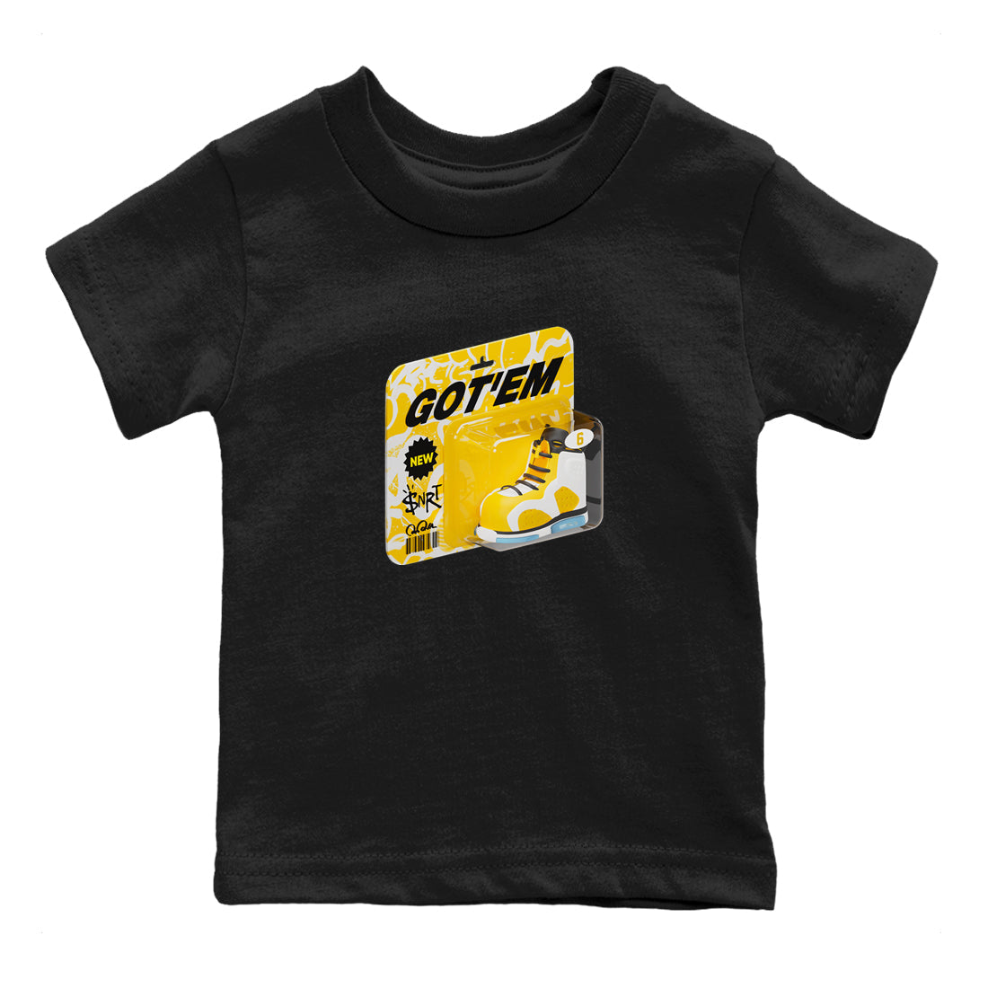 Vintage Toy Packaging snkmatch Tee Kids - Air Jordan 6 Yellow Ochre