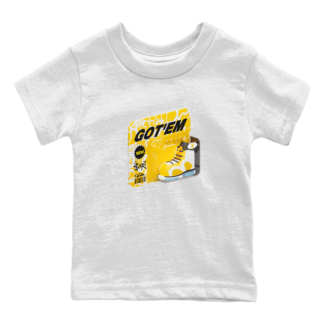 Vintage Toy Packaging snkmatch Tee Kids - Air Jordan 6 Yellow Ochre