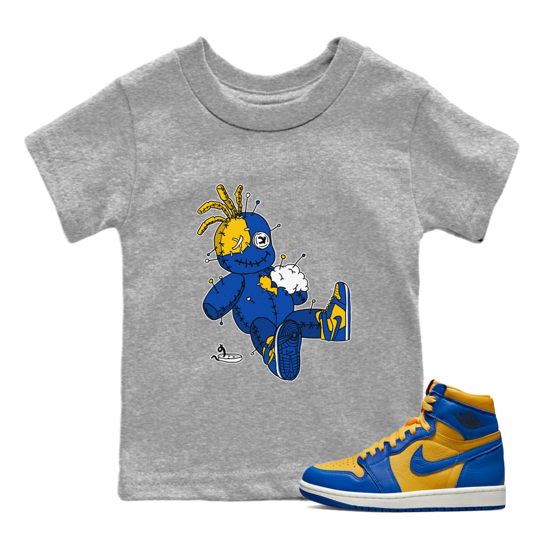 Voodoo Doll Kids Tops - Air Jordan 1 Game Royal Varsity Maize