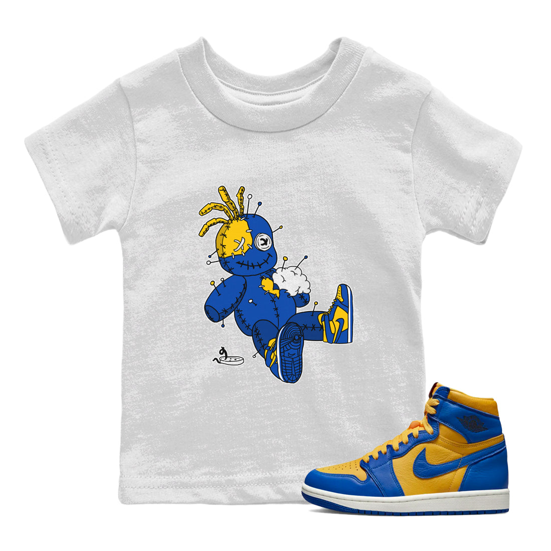 Voodoo Doll Kids Tops - Air Jordan 1 Game Royal Varsity Maize