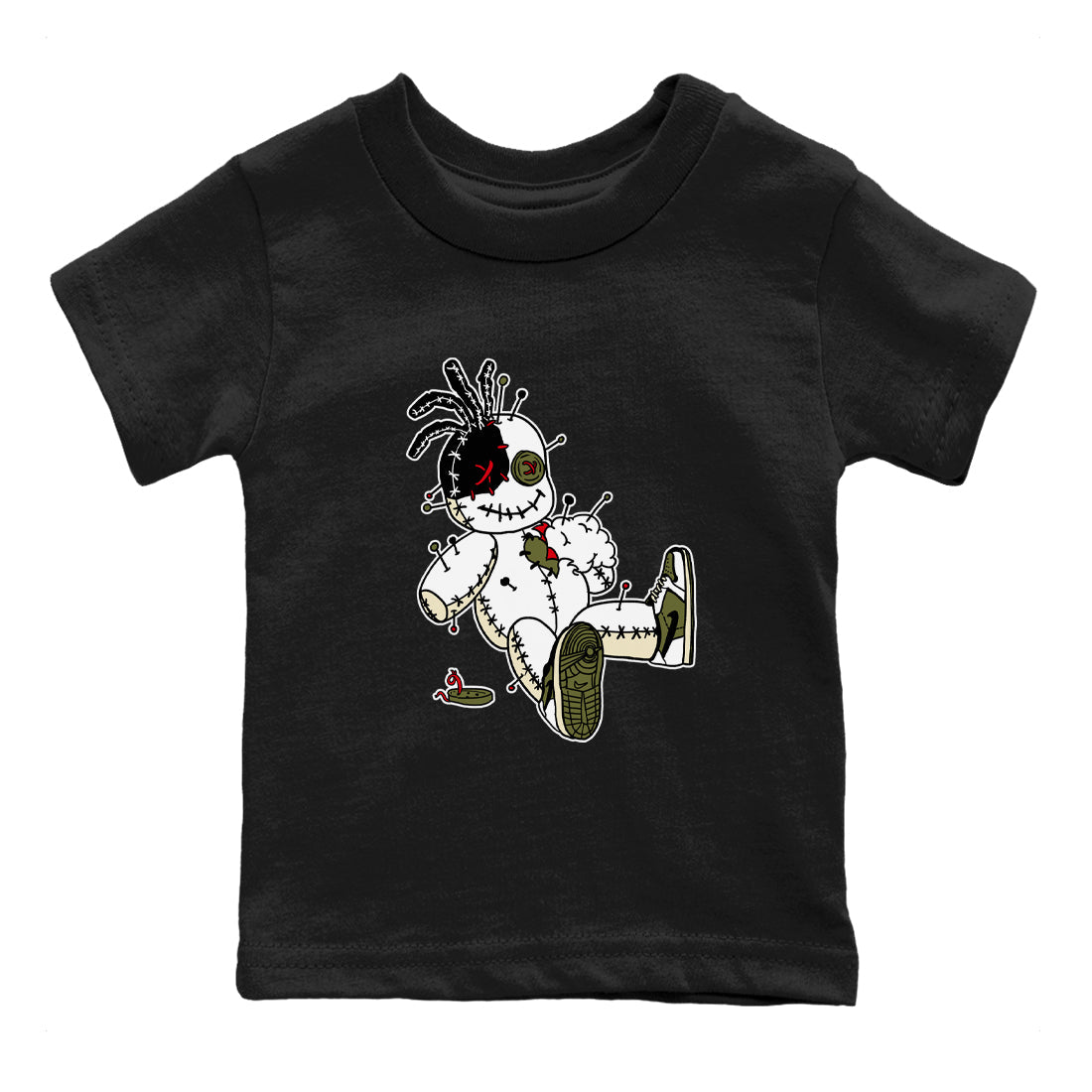 Voodoo Doll snkmatch Tees Kids - Air Jordan 1 Travis Scott Medium Olive