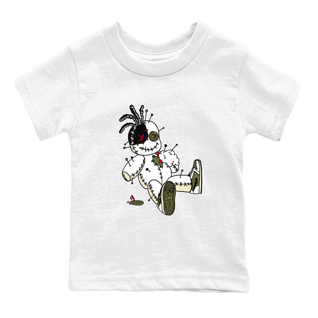 Voodoo Doll snkmatch Tees Kids - Air Jordan 1 Travis Scott Medium Olive