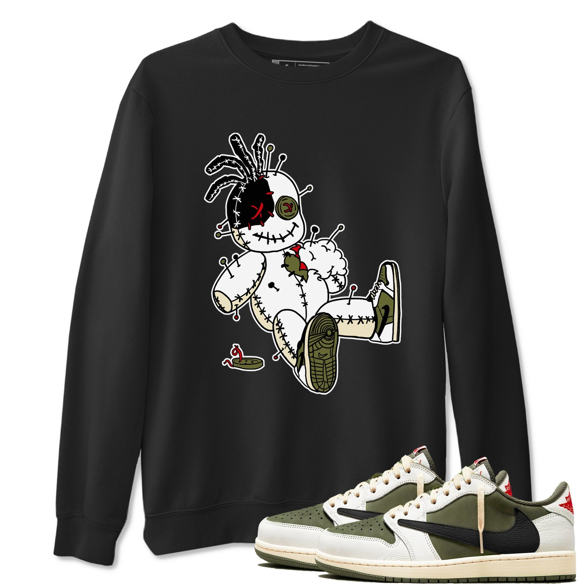 Voodoo Doll snkmatch Tees - Air Jordan 1 Travis Scott Medium Olive
