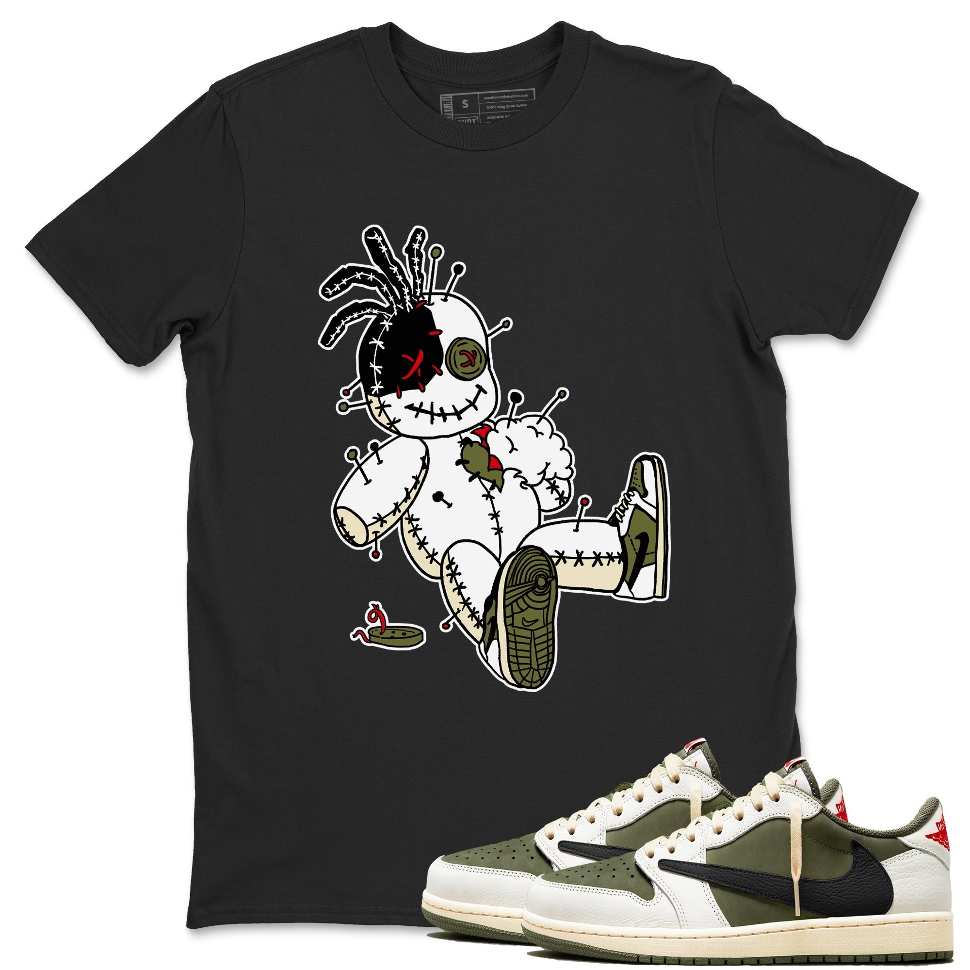 Voodoo Doll snkmatch Tees - Air Jordan 1 Travis Scott Medium Olive
