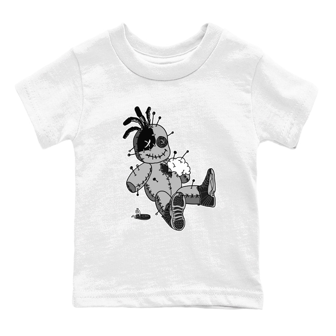Voodoo Doll snkmatch Tees Kids - Air Jordan 12 Black Wolf Grey