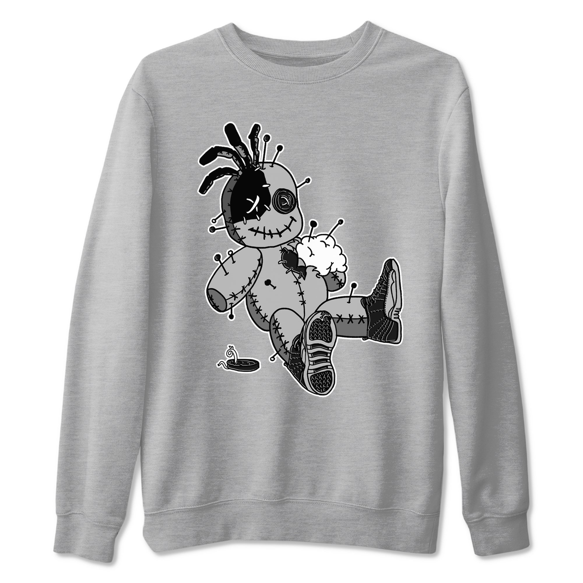 Voodoo Doll snkmatch Tees - Air Jordan 12 Black Wolf Grey