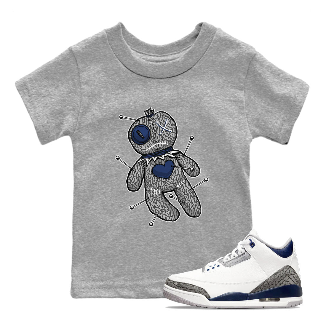 Voodoo Doll snkmatch Tees Kids - Air Jordan 3 Midnight Navy 2023