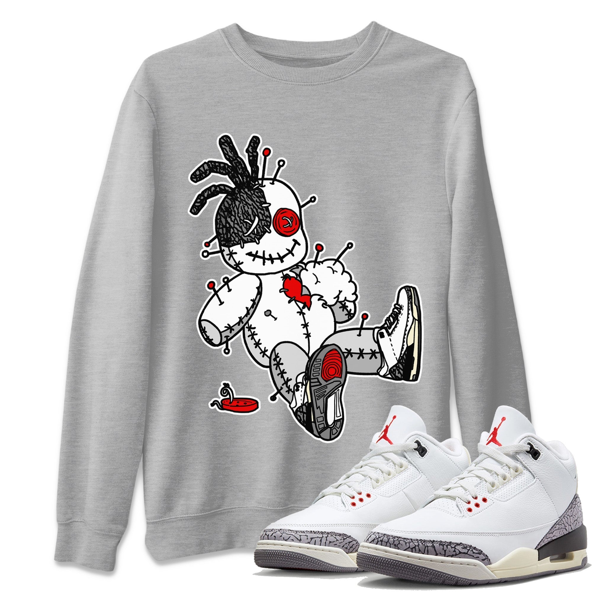 Voodoo Doll Unisex Tops - Air Jordan 3 White Cement