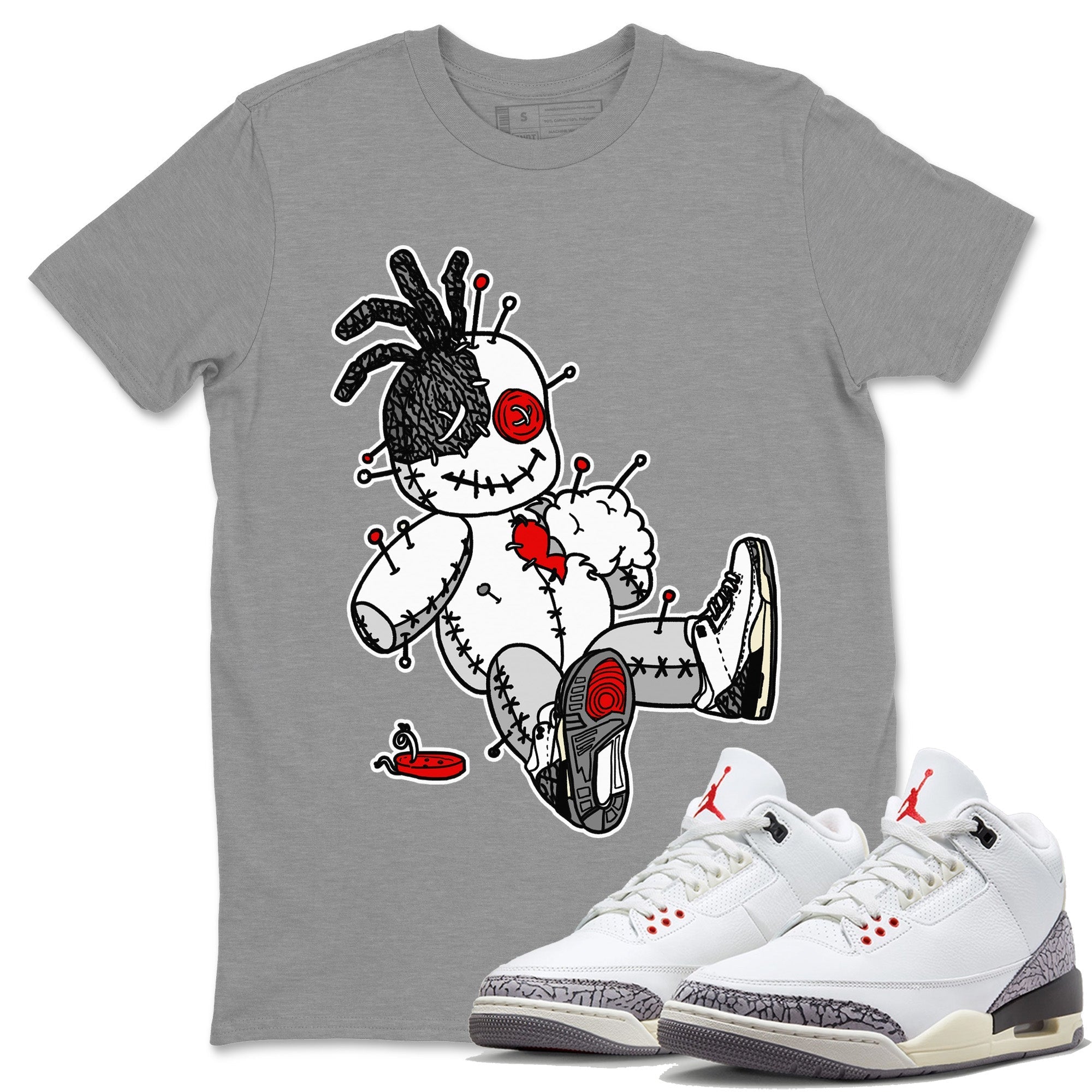 Voodoo Doll Unisex Tops - Air Jordan 3 White Cement