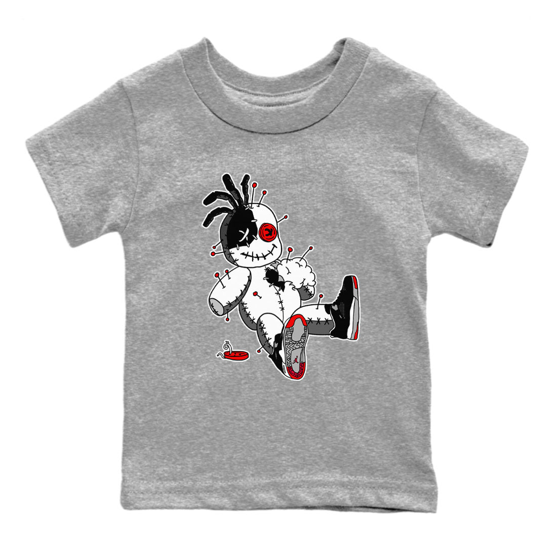 Voodoo Doll snkmatch Tees Kids - Air Jordan 4 Bred Reimagined